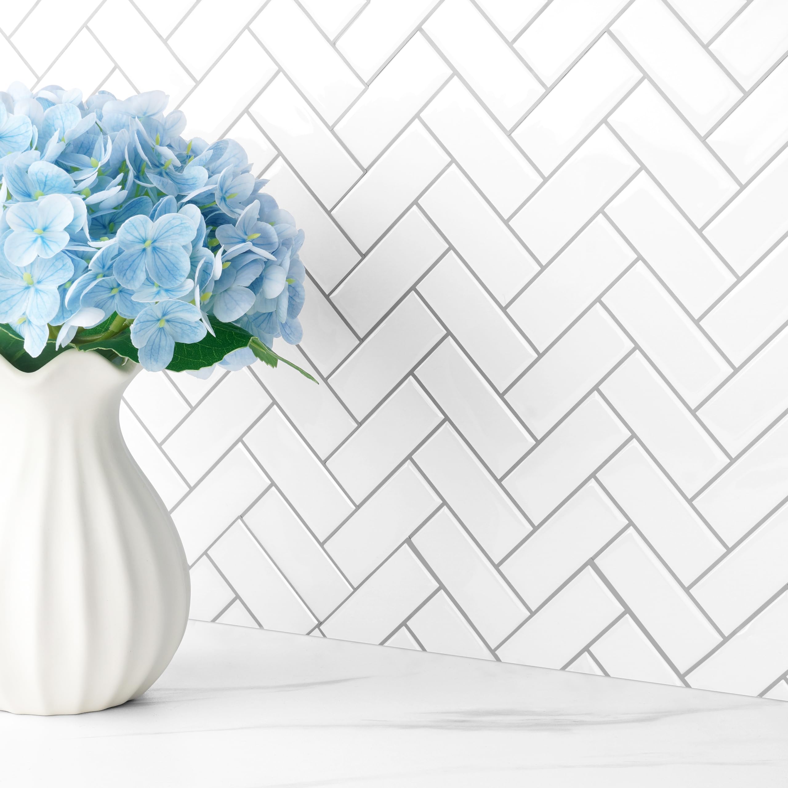 FunStick 30x30CM 30 Baldosas Adhesivas Pared Cocina Blancas 3D Vinilicas Adhesivas Pared Blanco Vinilos Azulejos Cocina Lavable