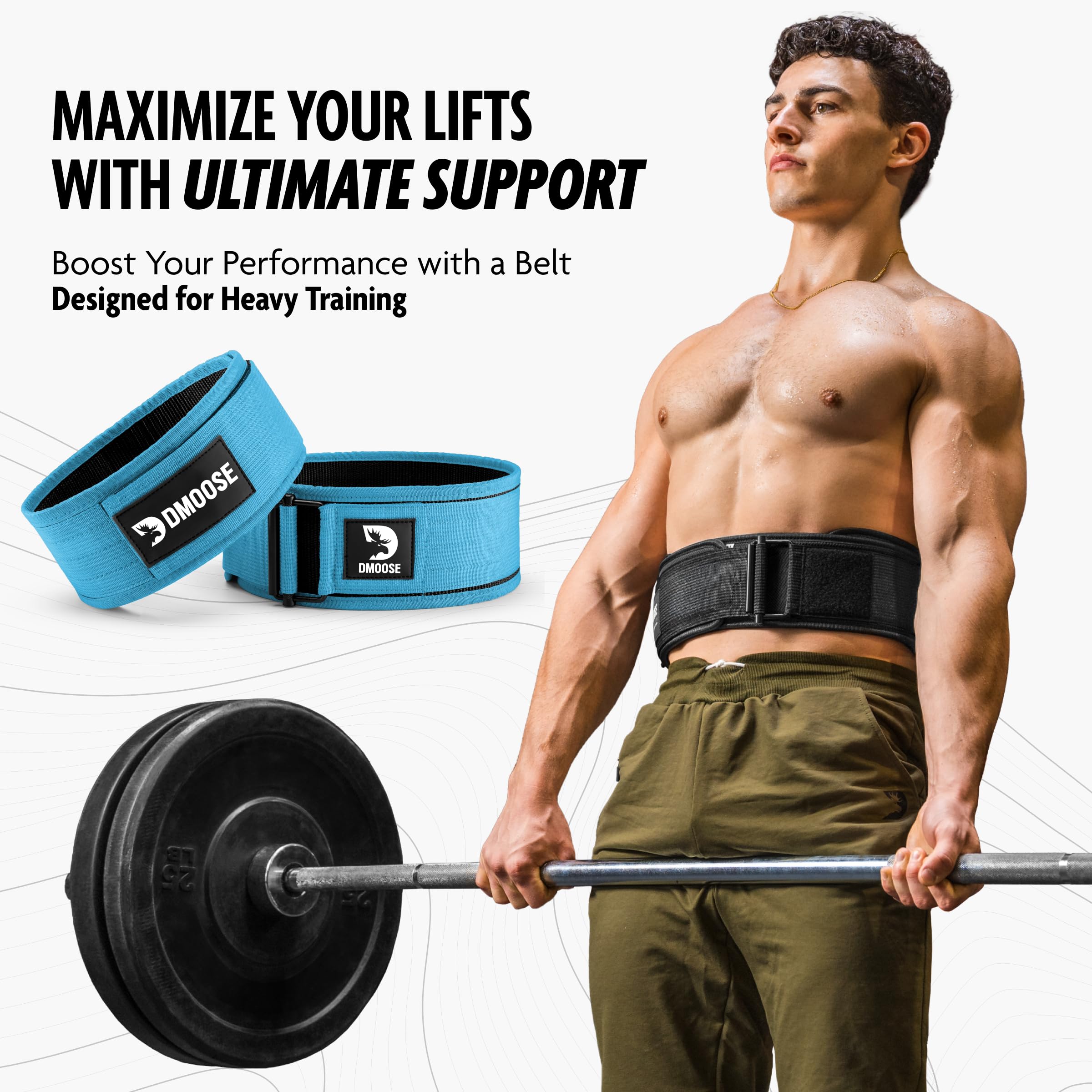 DMoose Auto Locking gym belts, Provides Lumbar Support & Stability 4