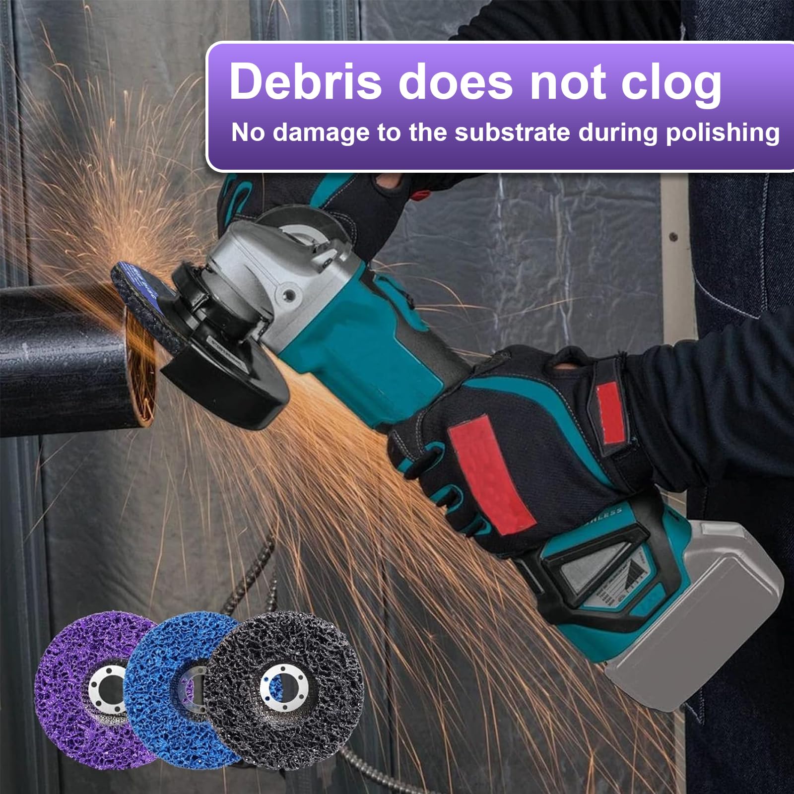 Dischi Abrasivi HERZO 125mm - Set 5 Pezzi Per Smerigliatrice, Pulizia Vernice E Ruggine - Foto 10