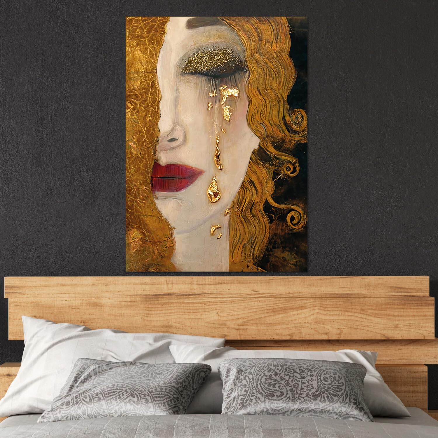 Gustav Klimt Goldene Tränen Acrylglas Gemälde 100x140 cm Moderne Kunst