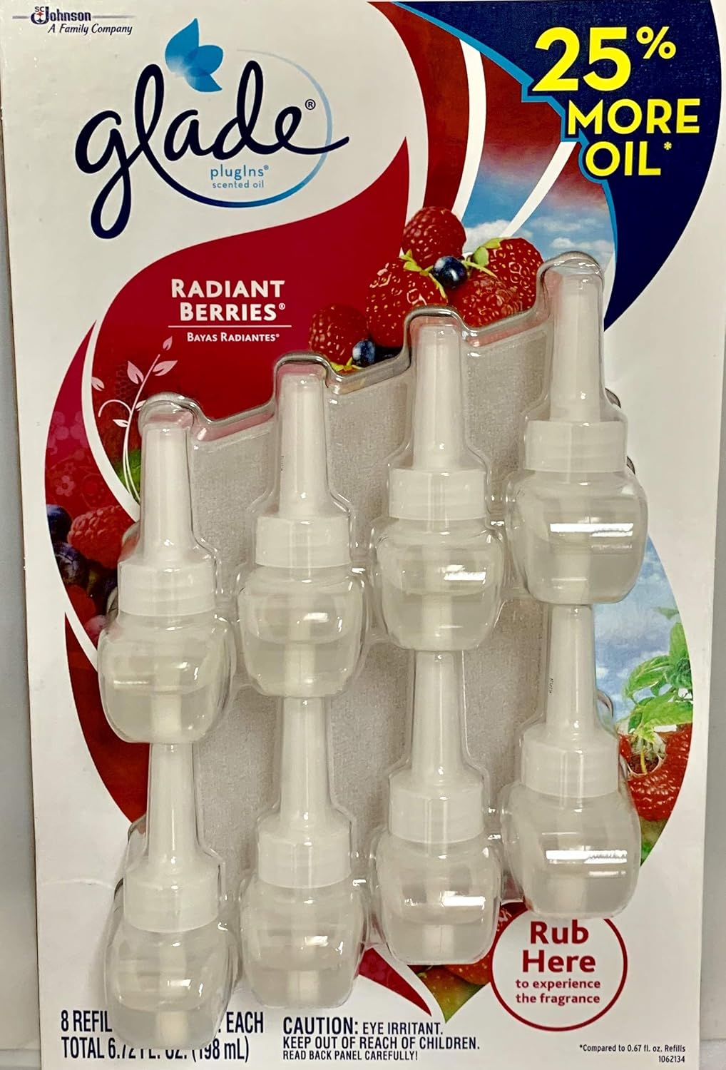 Glade Limited Edition PlugIns Scented Oils Refills 8 Ct Radiant Berries Health