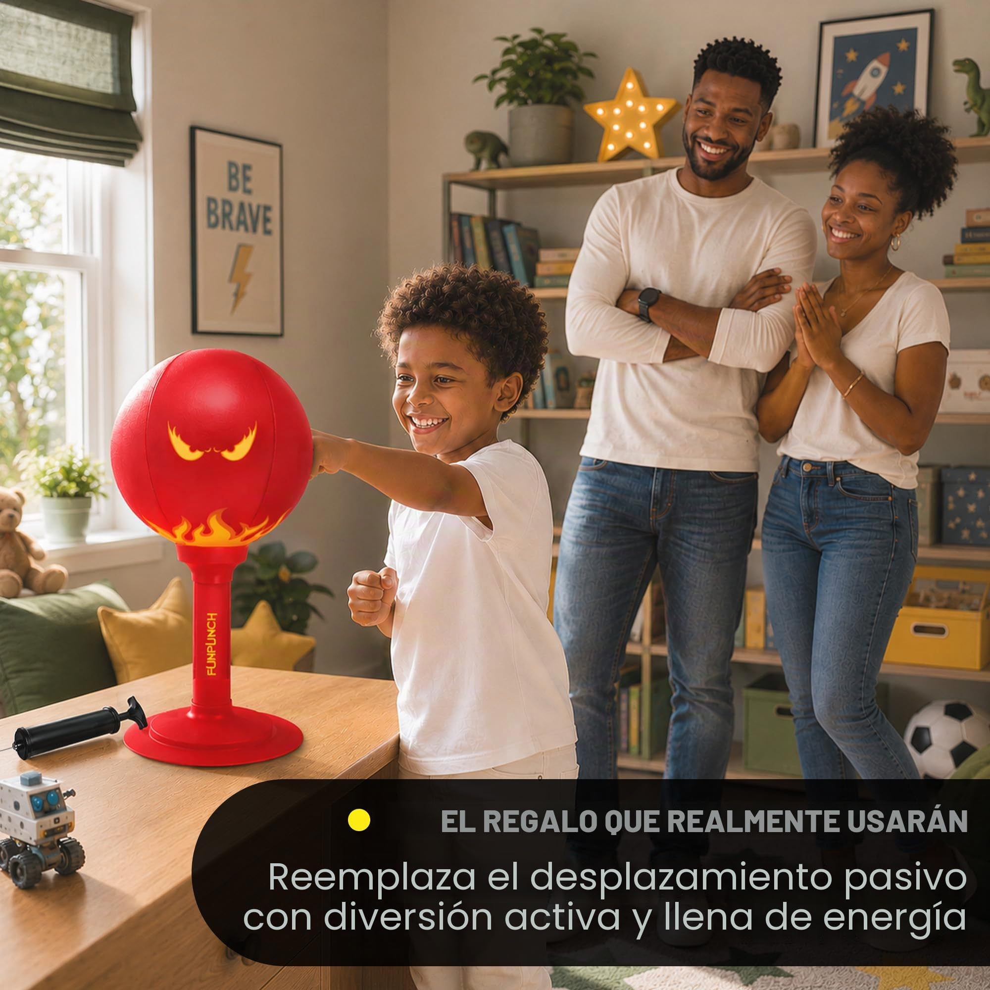 Saco de Boxeo de Escritorio - Innovador con Ventosa, Ideal para aliviar estrés, Entrenamiento de Reflejos y Enfoque. Hecho de Cuero y Espuma, Entrenamiento Intenso