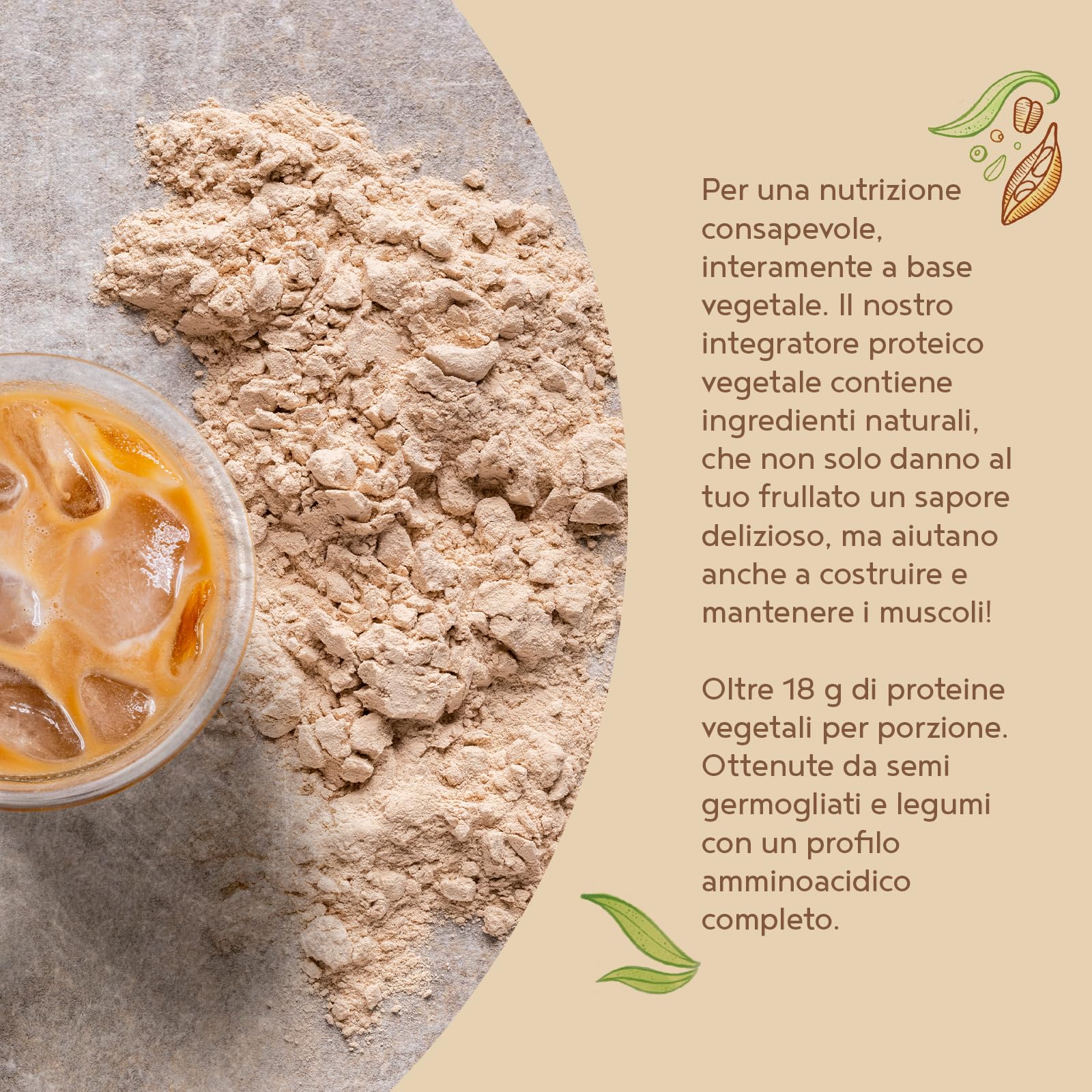 LIMITED EDITION Proteine in Polvere Vegane | Gusto Caffè Freddo | 18g Proteine Vegetali Isolate in Polvere di Pisello, Riso e Girasole | Massa Muscolare | 600g Vegan Protein Powder | Alpha Foods