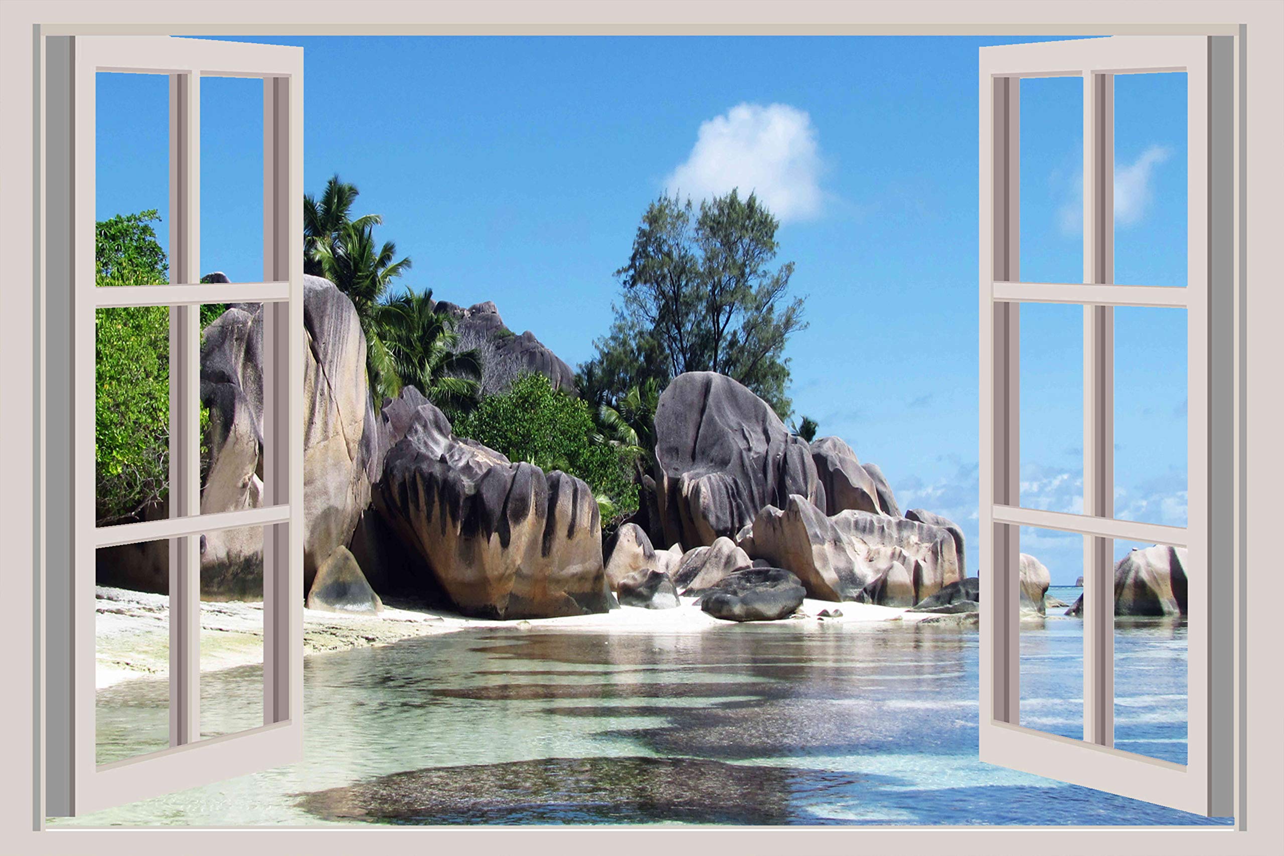 Beibehang BXZ1405 ANSE Source Dargent Nature HD 3D Window Wall Sticker (91cm x 60cm)