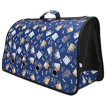 Pet Carrier, Effectively Preventing Deformation 8 Hole Openings Cat Shoulder Carrier with Excellent Moisture Resistance for Cats for Outdoor(S, Dark Blue Kitten)