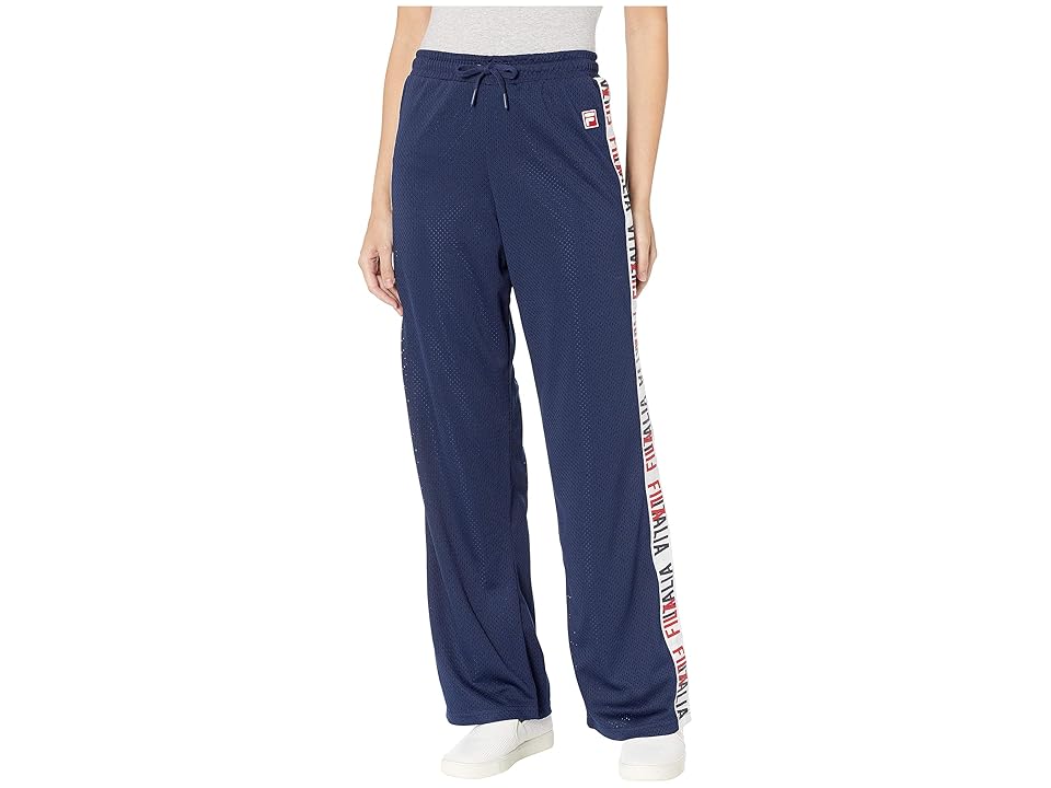 

Fila Adora Wide Leg Pants (Peacoat/White/Chinese Red) Women's Casual Pants, Navy