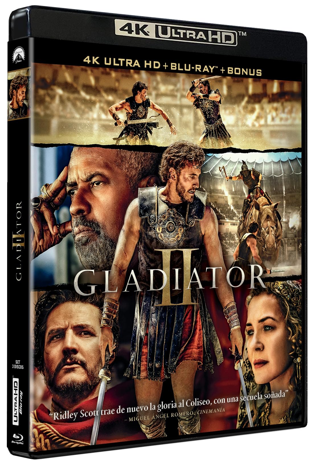 Gladiator II 4K UHD formato fisico premium con extras en Blu-ray