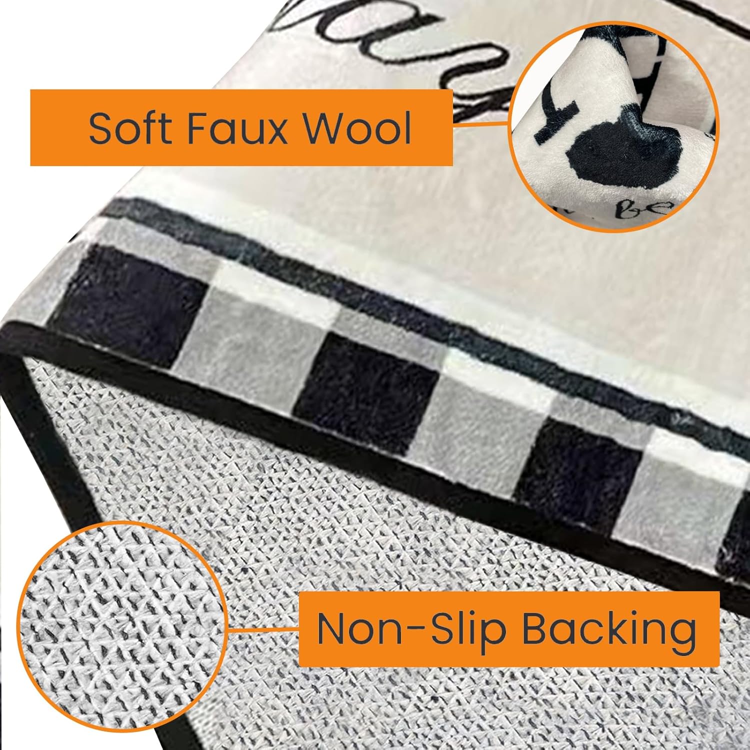 Farmhouse Laundry Room Rug Runner 20"X47" Kitchen Mat Washable Entryway Rugs Soft Non Slip Laundry Carpets Comfort Standing Desk Mats,Carpet for Sink,Office,Laundry Room Decor Accessories