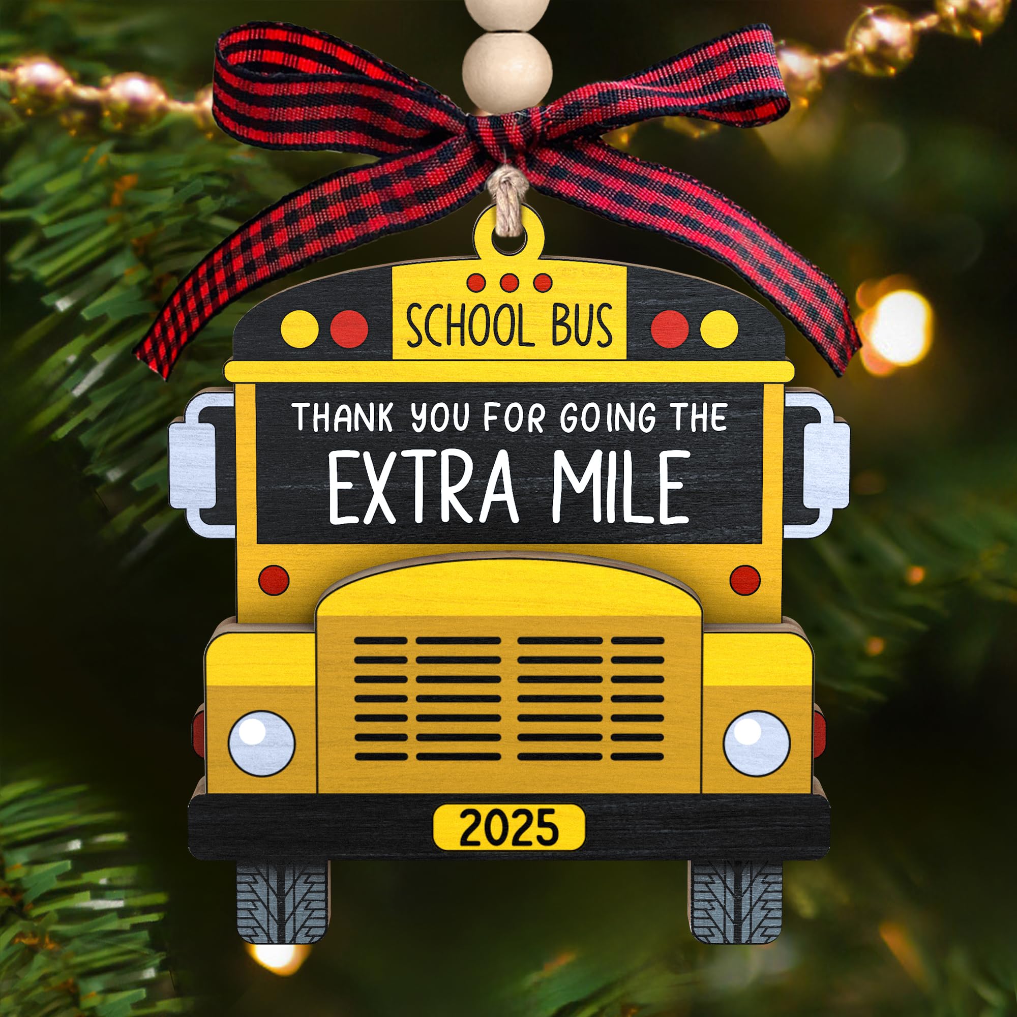 Pawzity Bus Driver Appreciation Gifts - School Bus Ornament - Buses Driver Gifts - School Drivers Ornaments with Card - Thank You, Retirement, Appreciation Gift for Buses Drivers - Wood Ornament 2025