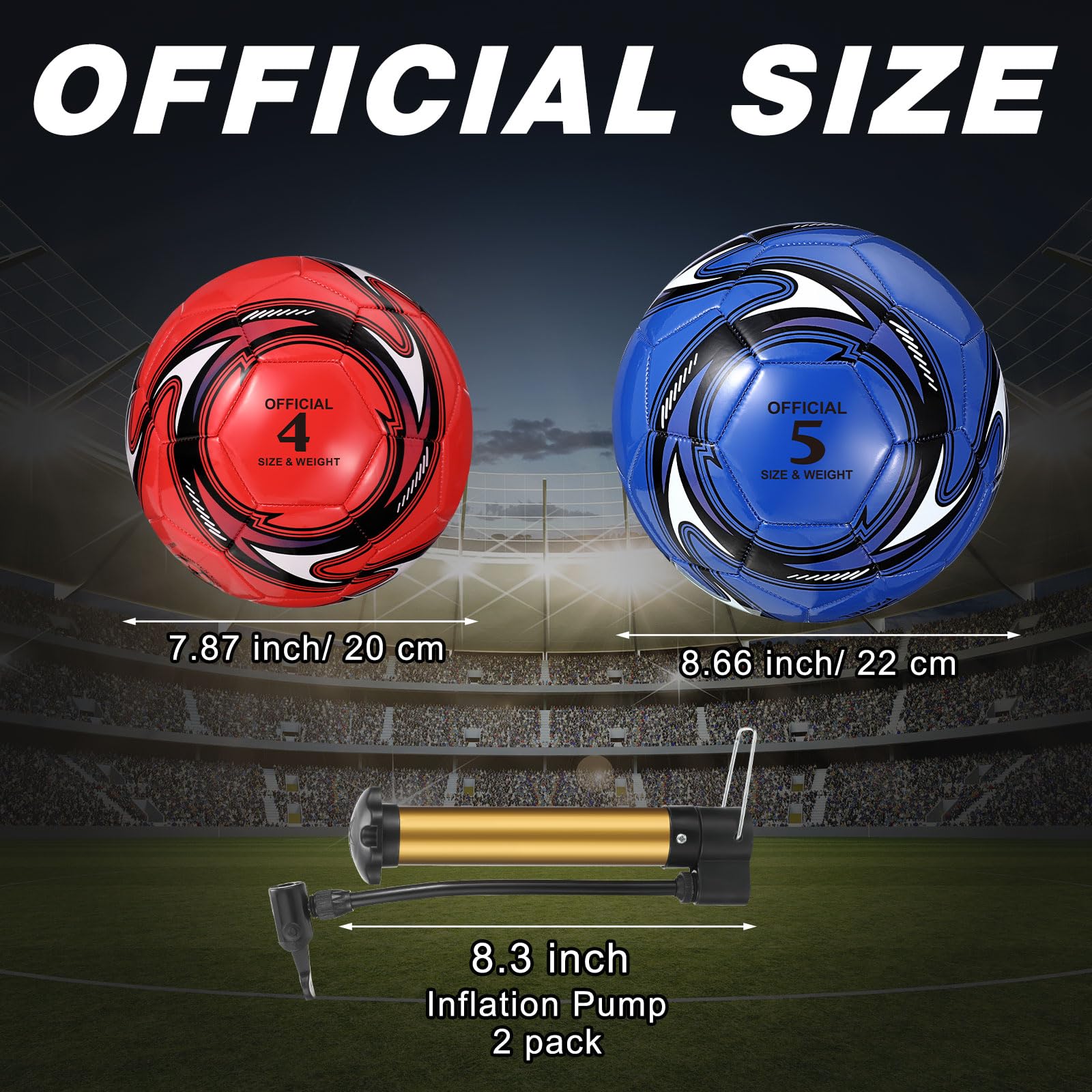 Glimin 24 Pcs Soccer Ball Bulk with Pump and Carry Bag Soccer Training Ball Practice for Sport Indoor Outdoor Game Gifts(Size 5)