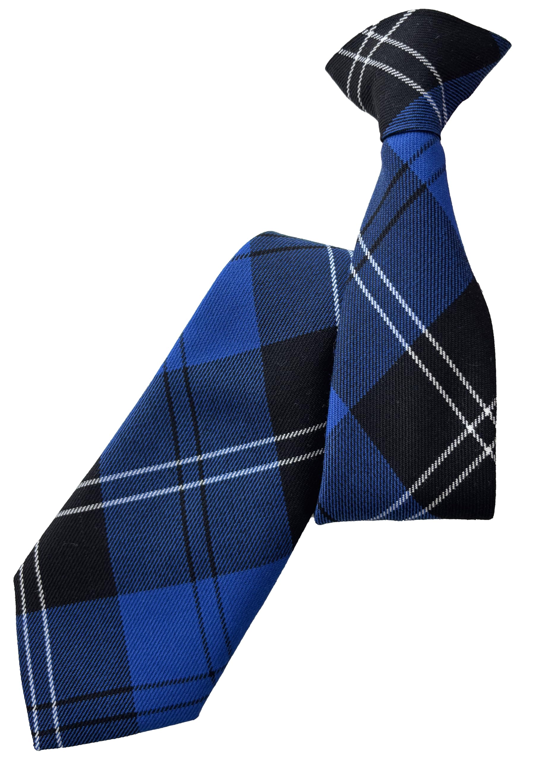 Great British Tie Club Men's Ramsay Blue Tartan Check Clip on Neck Tie