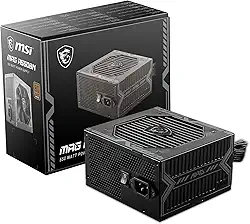MSI MAG A550BN - Fonte de alimentação gaming: 80 PLUS BRONZE, 550 watts, 12 V Single-Rail, circuito DC-to-DC, ventilador de 120 mm