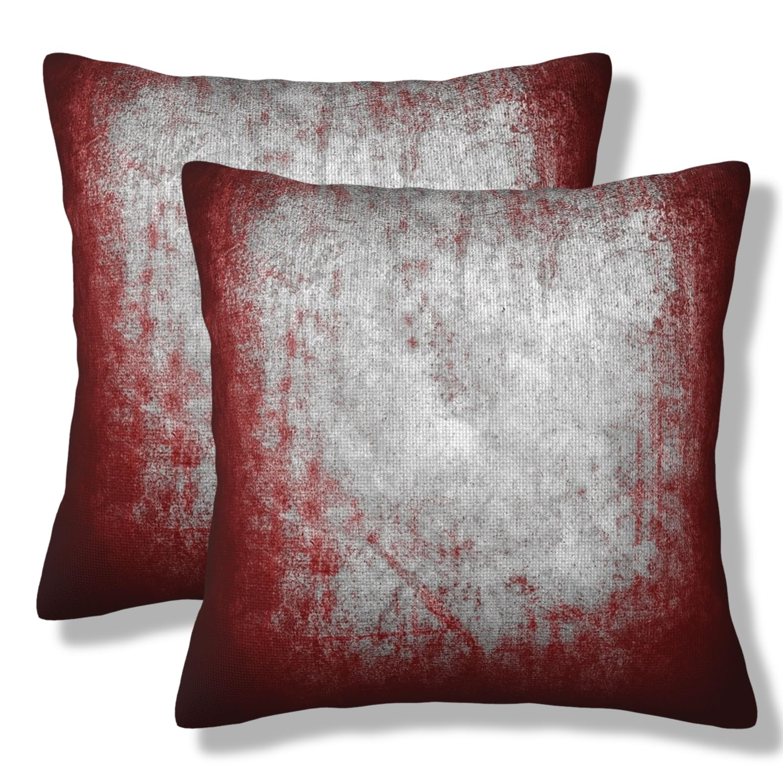 ANTARIKA Grey Black Red Throw Pillow Covers Abstract Art Maroon Square Pillow Cover 18x18 Inch Set of 2 Red Texture Decorative Pillowcase Cushion