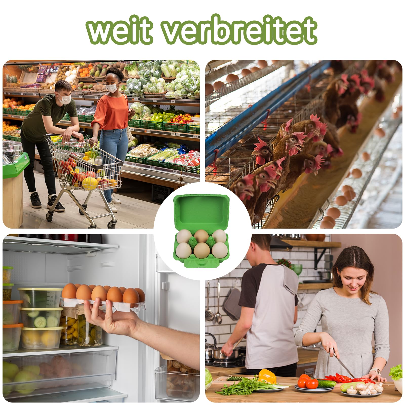 Mervino Eierkarton mit beschriftbarem Gürtel, bunte 6er Eierschachtel aus festem Naturzellstoffpapier - wiederverwendbar für DIY Ostern, Handwerk & Aufbewahrung von Hühner- und Enteneiern (15)