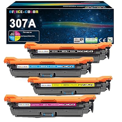 307A Toner Cartridge 4 Pack Replacement for HP 307A Works with HP Color Professional CP5225 CP5225n CP5225dn Printer Toner (Black Cyan Magenta Yellow)