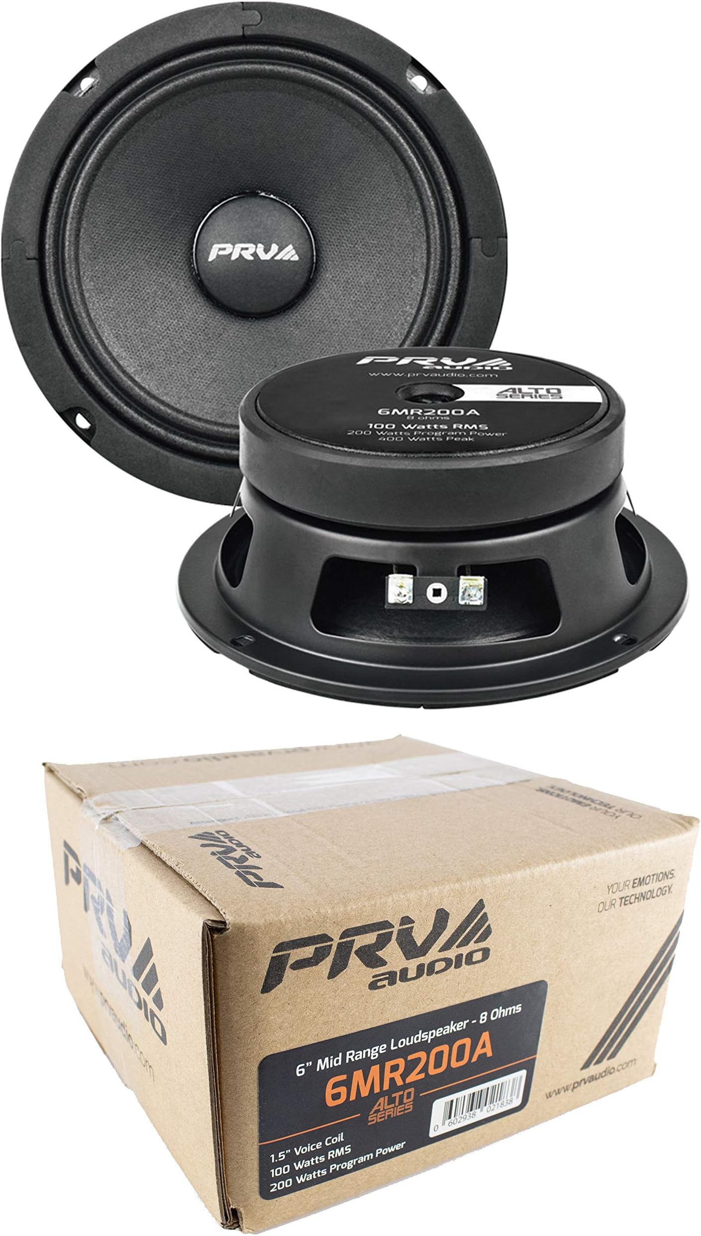 2X 6 PRV Audio 6MR200A Mid Range Loud Speakers 8- Ohm 400W Car Audio Speakers