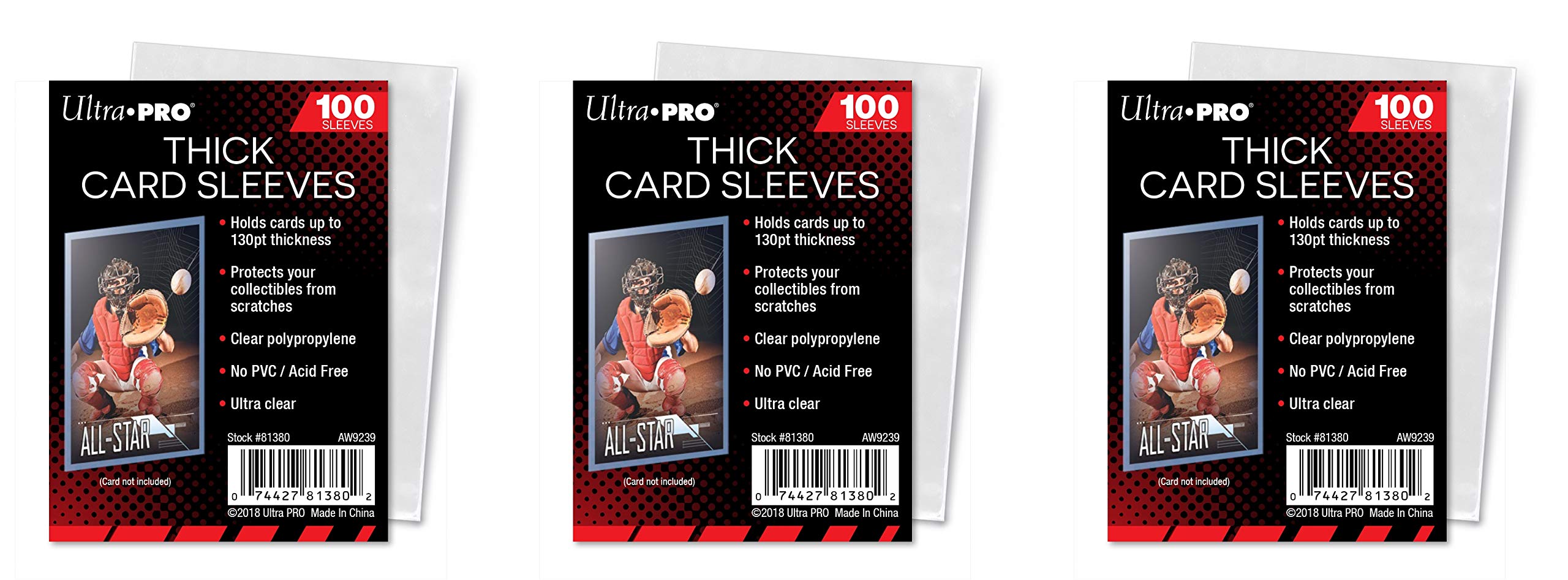 card sleeves for thick cards BCW Thick Card Sleeves (100 Count Pack) main image 0