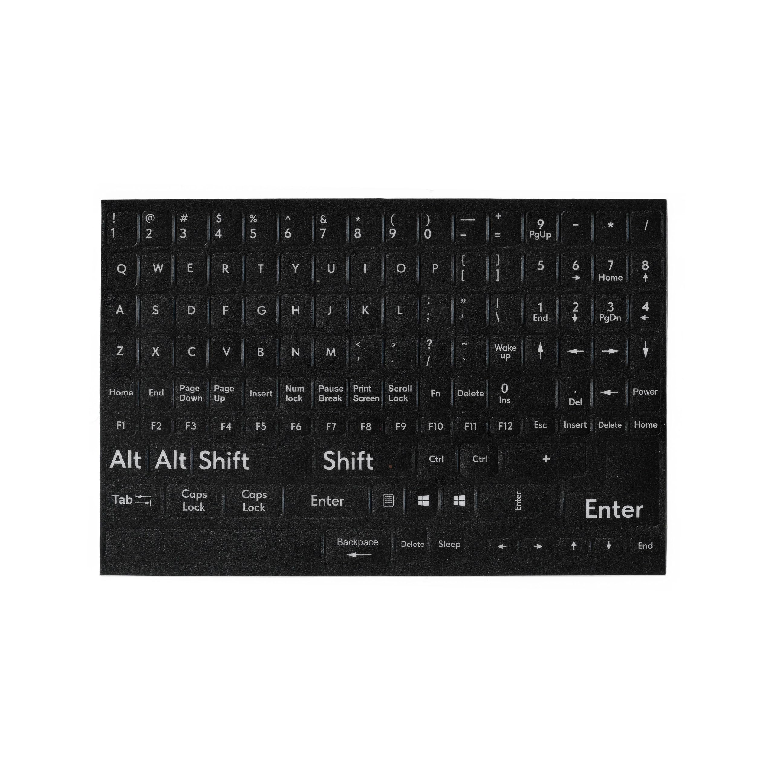 Generic English Keyboard Stickers for Laptop and Computer, Full Layout, Black Font on White Background and White Font on Black Background-image-12