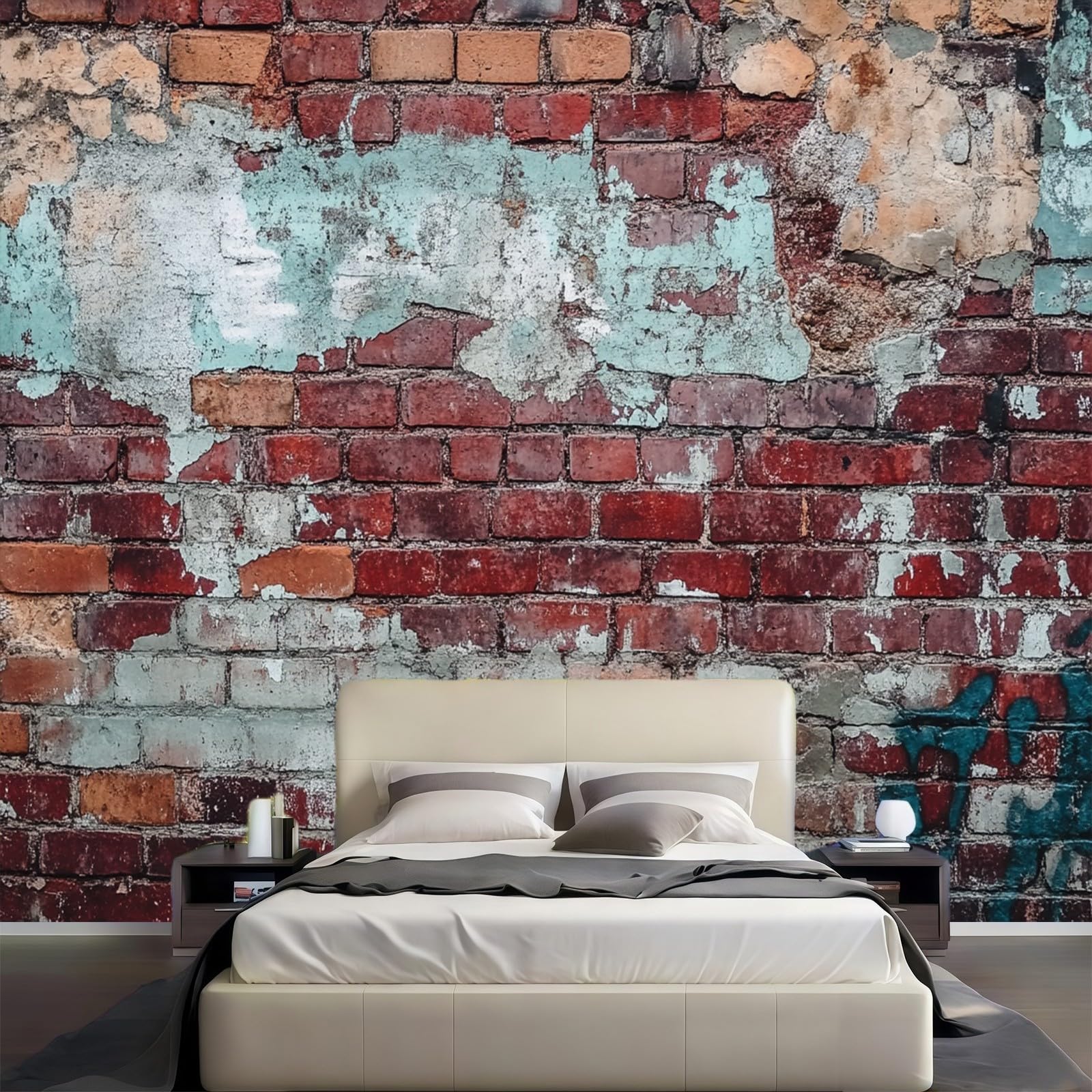 Wallpaper Murale Vecchio muro di mattoni retrò 200 x 140 cm Carta da Parati Rosso Fotomurale Decorativo per Soggiorno Camera da Letto Ufficio