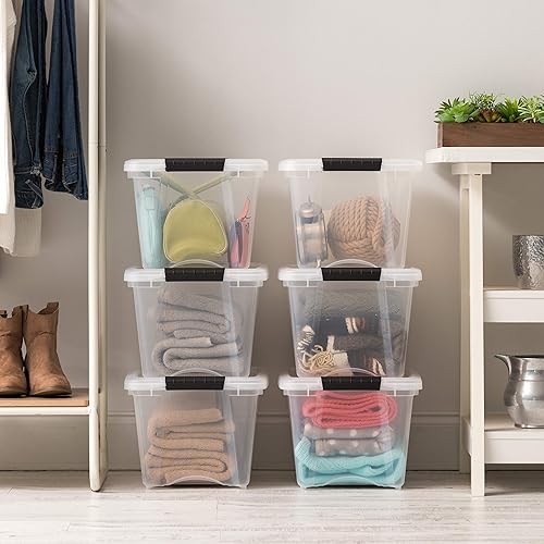 Miniatura 3 de IRIS USA - Contenedor organizador de plástico transparente TB, 19 cuartos de galón, 6 unidades y 19 cuartos de galón. Contenedor organizador de