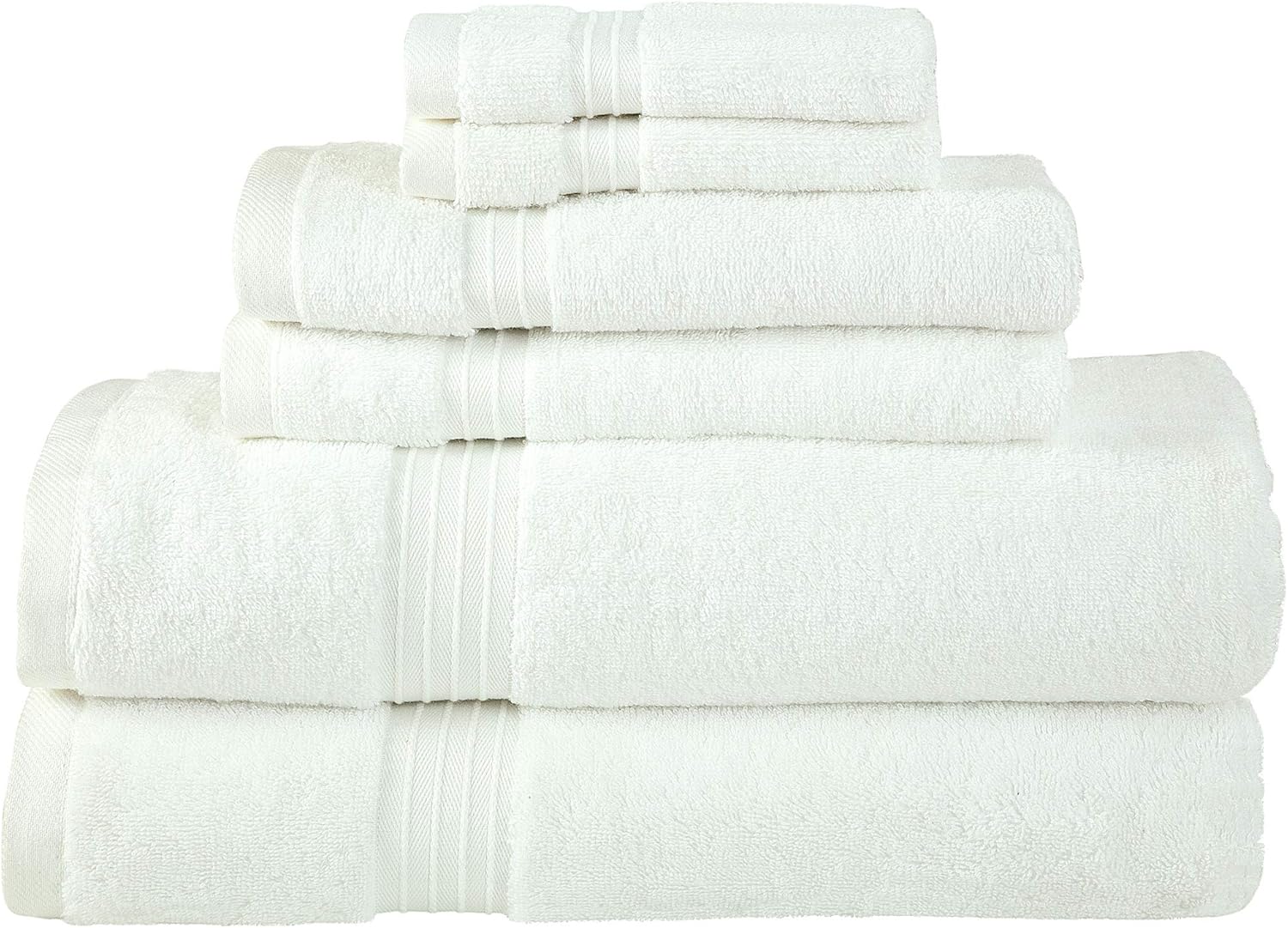 Bliss Casa 6 Pieces Towel Set 2 Bath Towels, 2 Hand Towels, and 2 Washcloths, 600 GSM Ring Spun Cotton Highly Absorbent Towels for Bathroom, Shower Towel