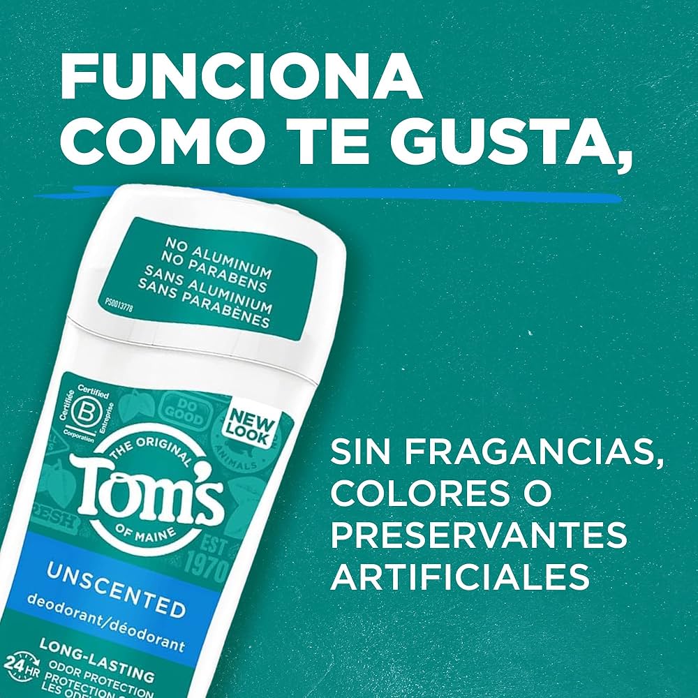 Tom's of Maine Long Lasting Deodorant Stick Unscented - USA