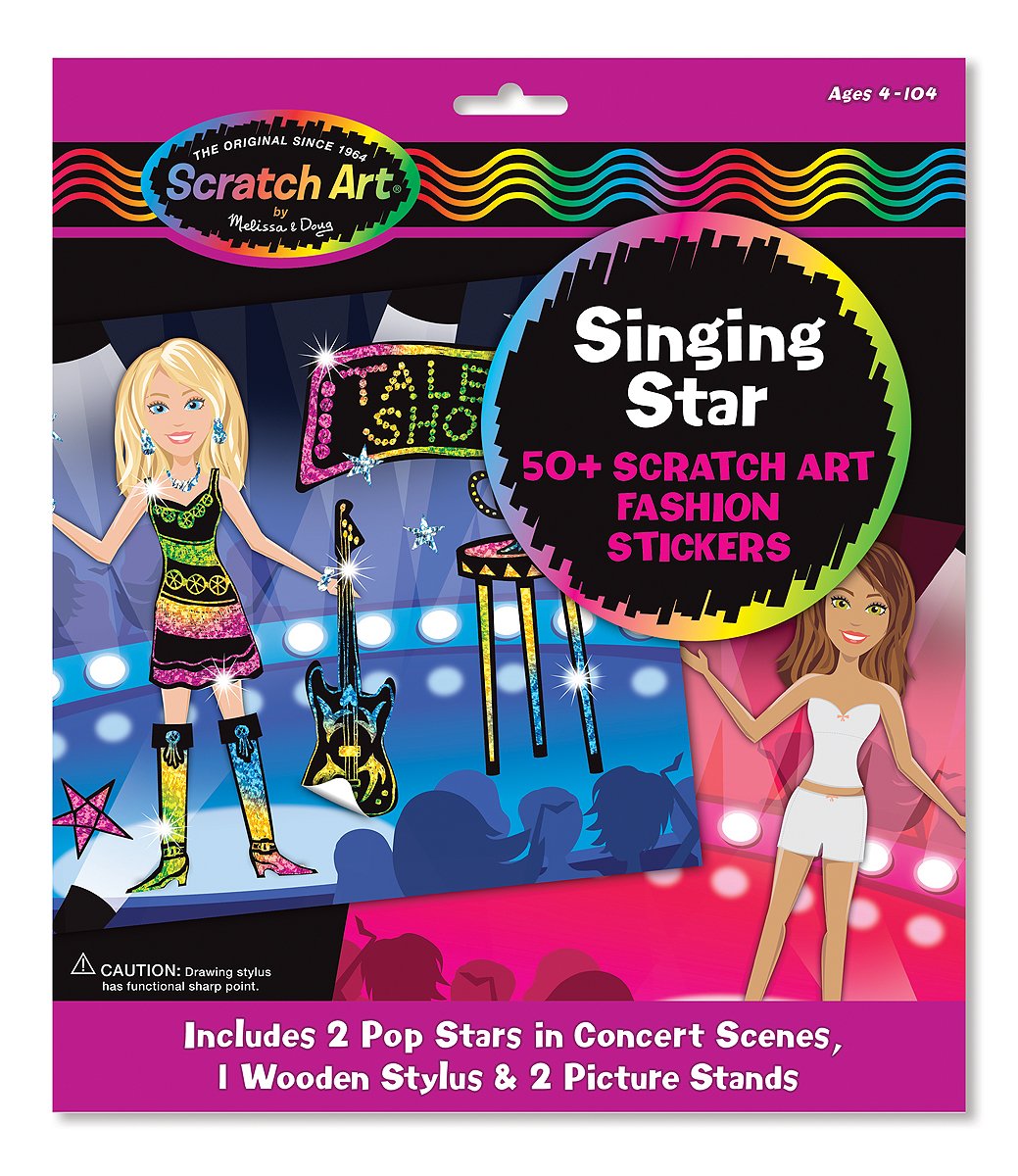 Sticker scènes-chant Star à gratter pour révéler des couleurs magiques