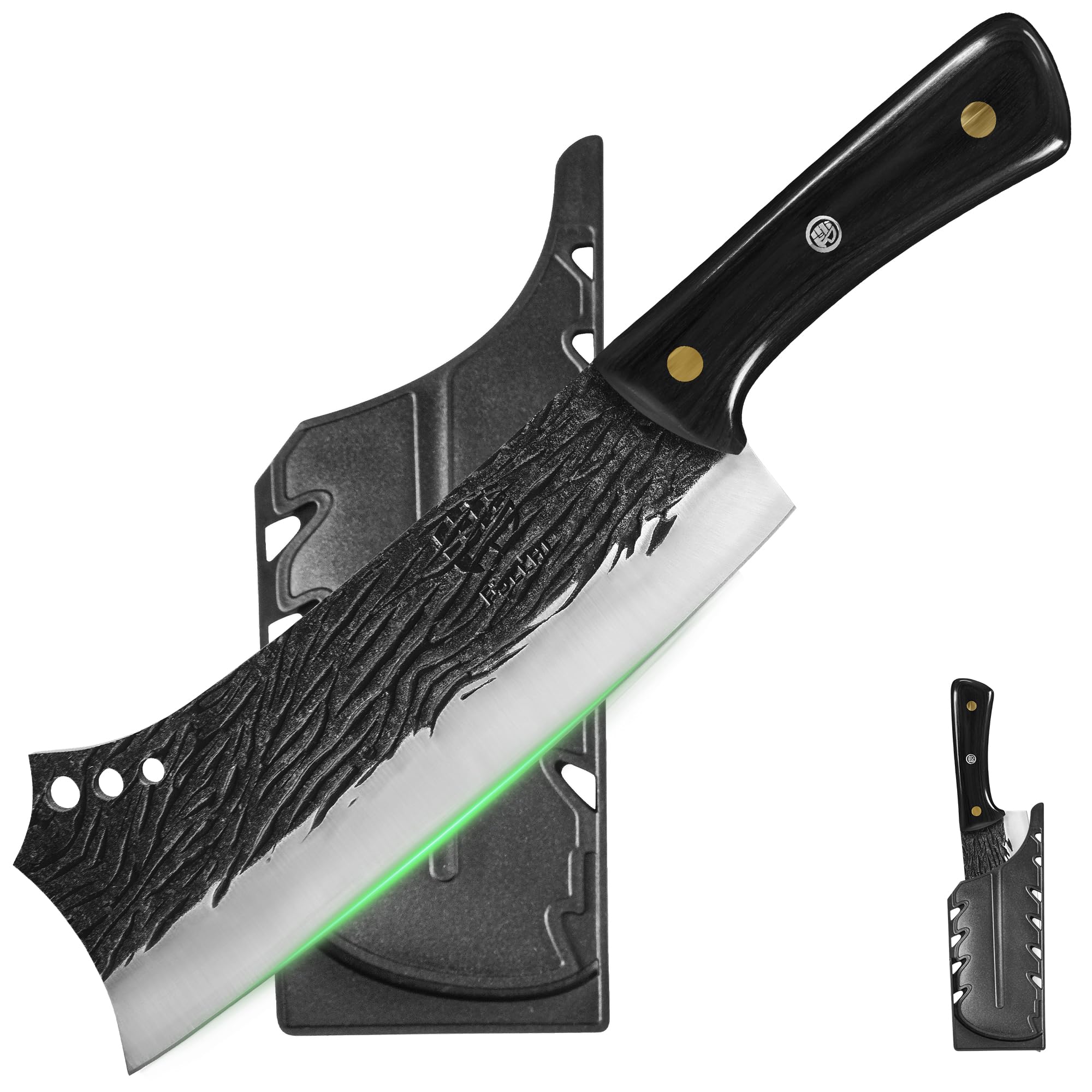 Couteau de boucher forgé à la main 21cm acier à haute teneur en carbone avec gaine