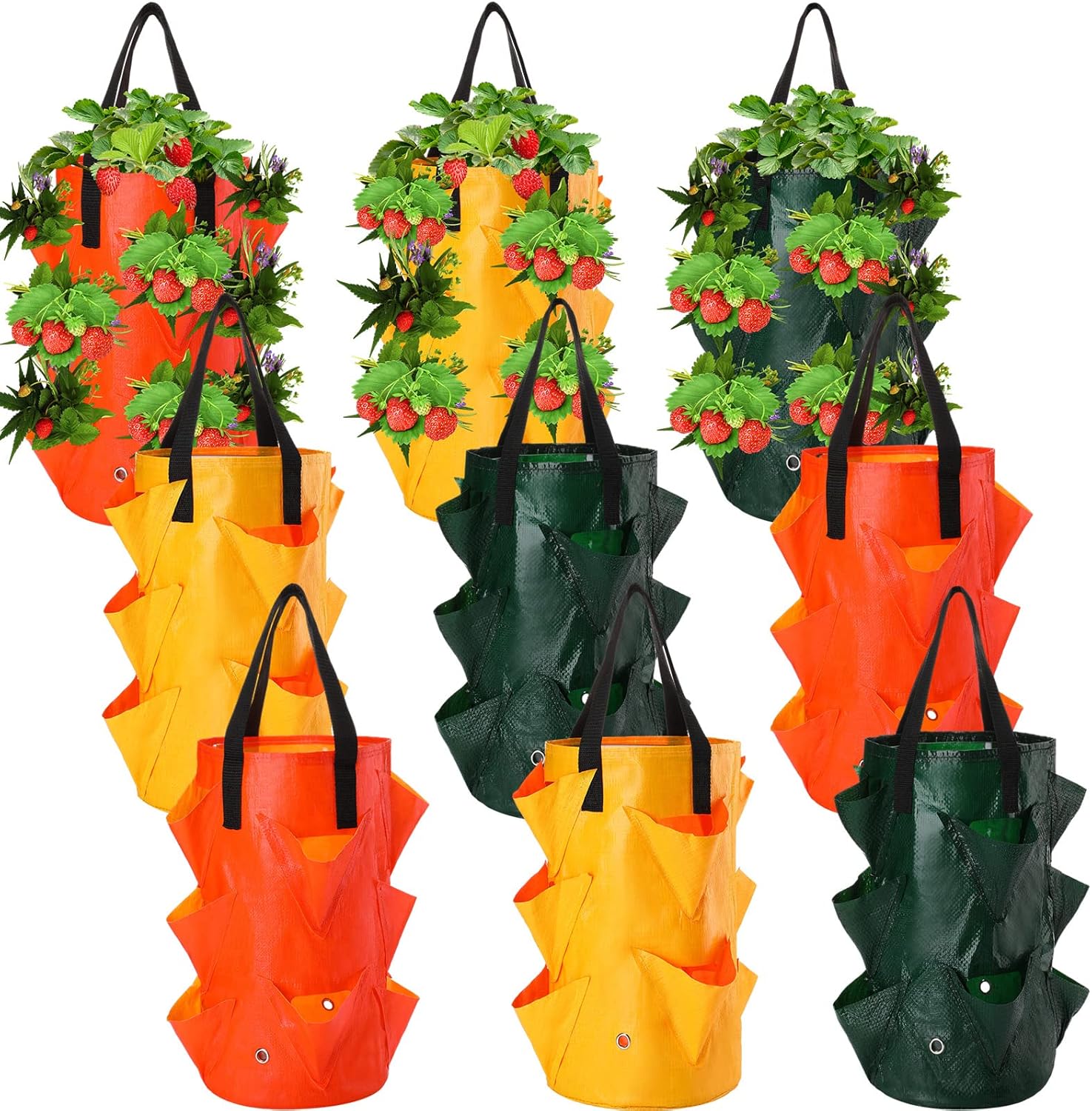 Gerrii 9 Pcs Hanging Strawberry Planter 3 Gallon