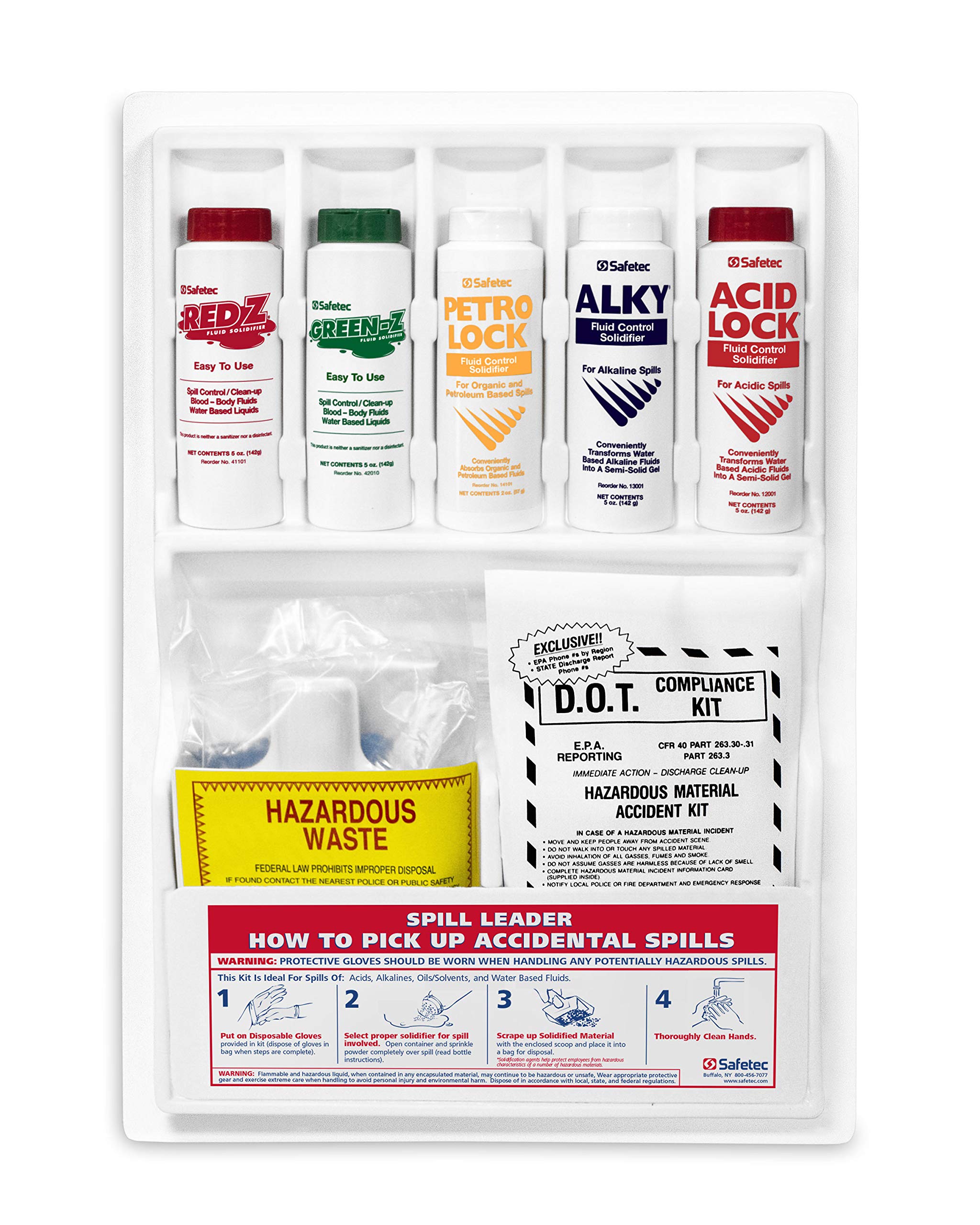 Safetec Spill Leader Kit for Emergency Response or Lab Spills (Plastic case) (1 kit/case)