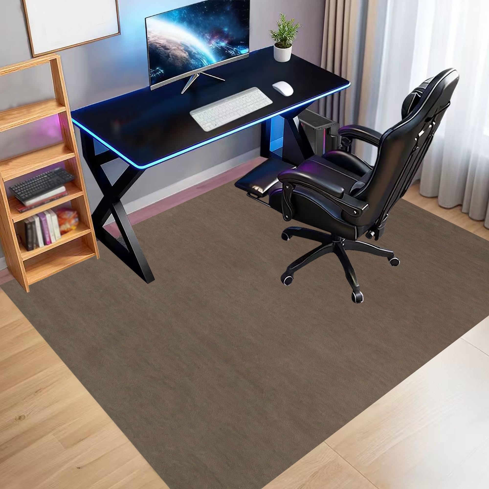 Tapis Protection Sol Chaise Bureau Gaming Tissu 180 x 200 cm pour Plancher de Bois, Tapis de Protection en carrelage