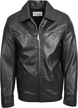 【半額】FTC LEATHER HARRINGTON JACKE Mens Real Leather Harrington Jacket Classic Zip Box Style James (S