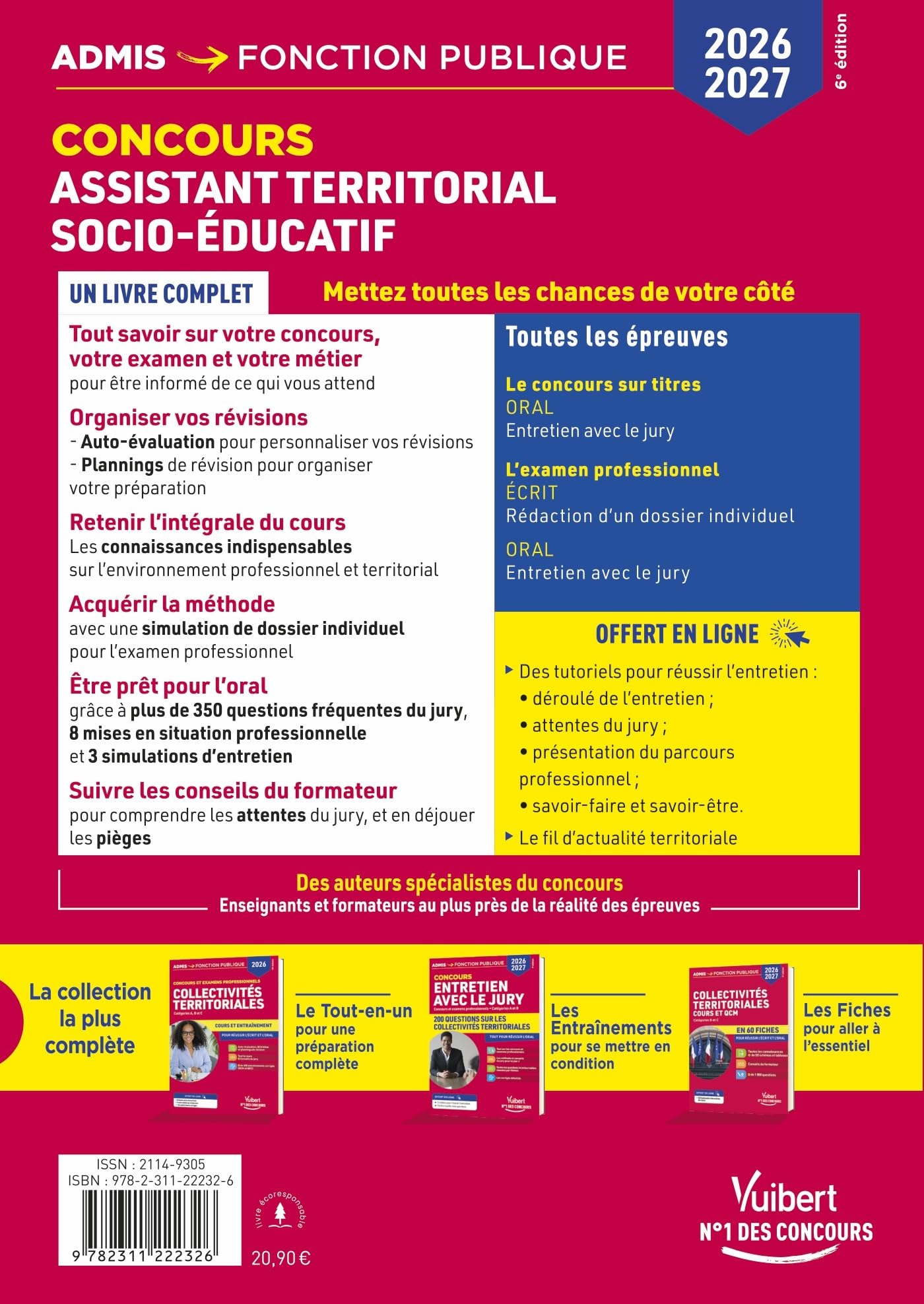 Concours Assistant territorial socio-éducatif 2026-2027 - Tout-en-un: Externe et interne - Catégorie A