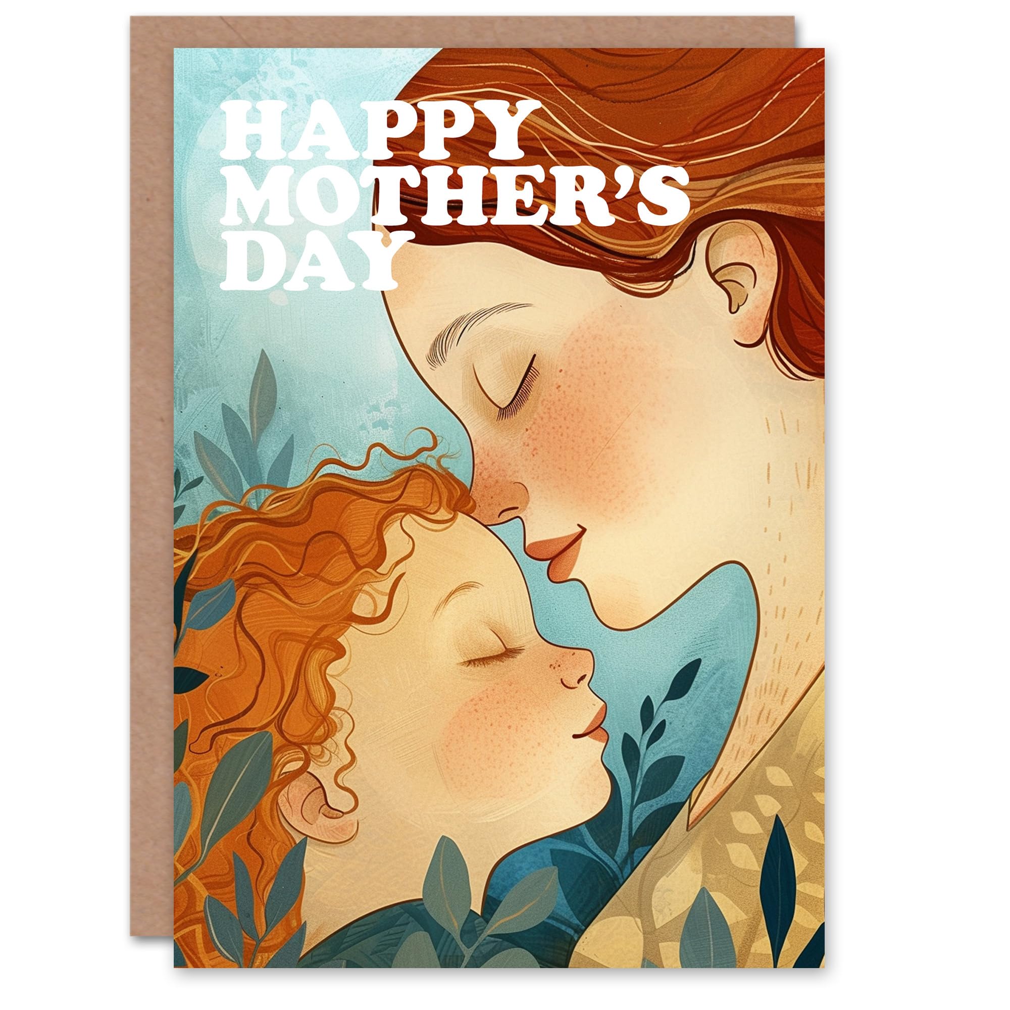 Artery8 Mother's Day Greeting Card Mum and Daughter Hug Red Head For Mum