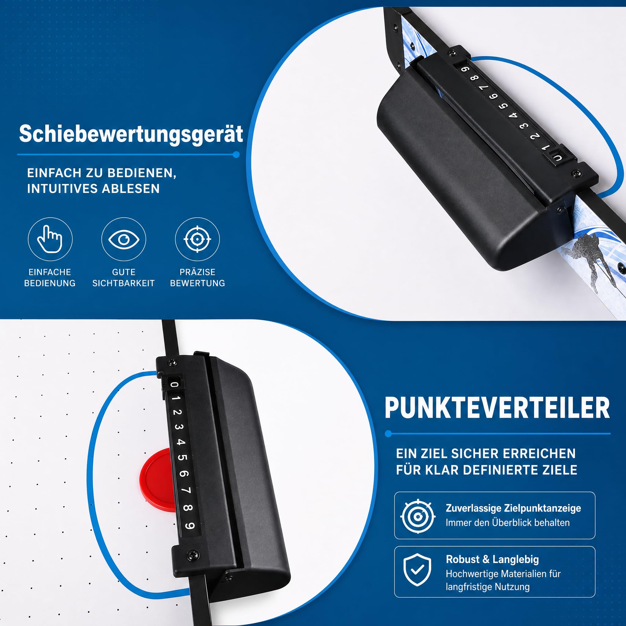 hotsizz Air Hockey Tisch, faltbar, 138 × 61 × 76 cm, ausgestattet mit zwei Schlägern und zwei Pucks, geeignet für Erwachsene und Kinder.