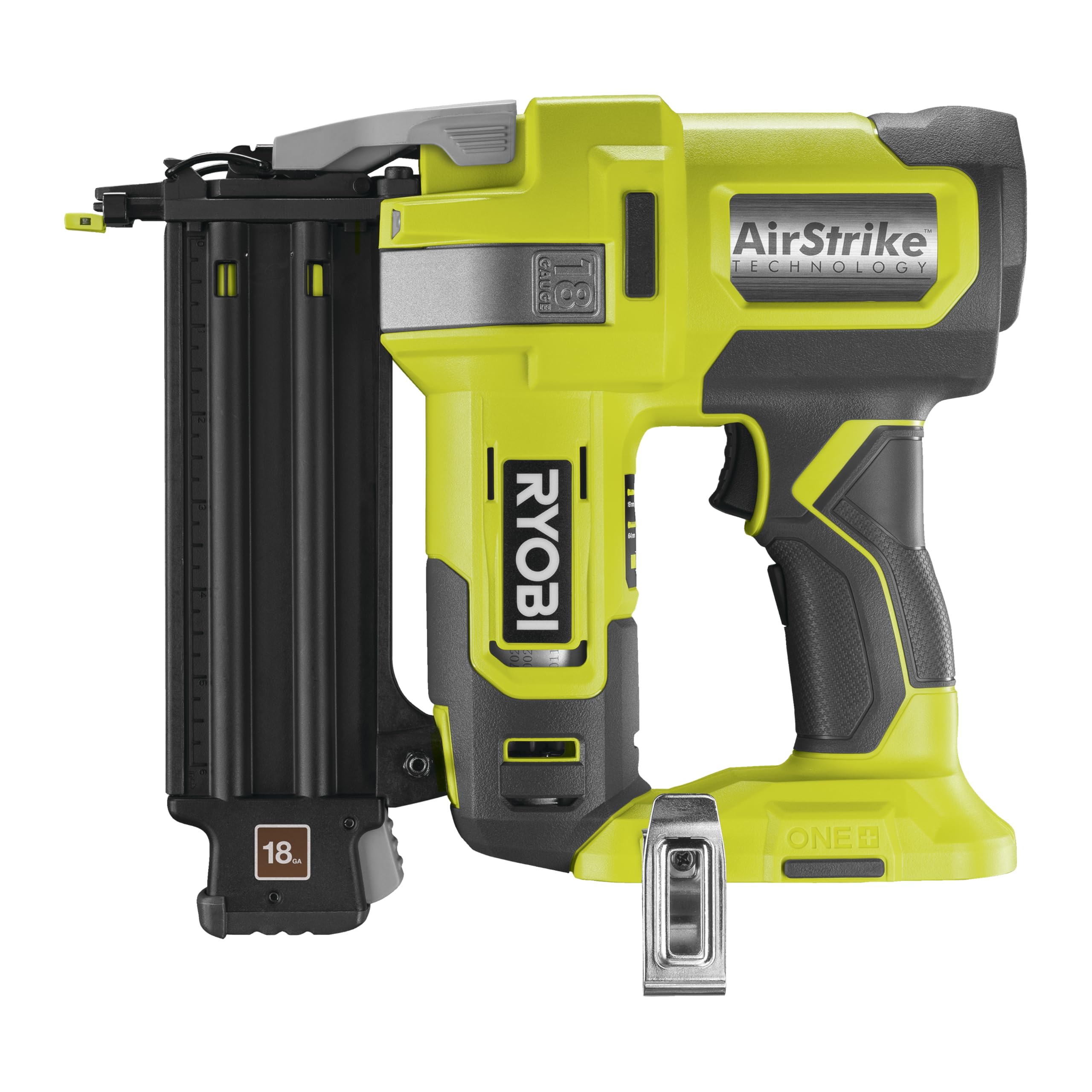 Ryobi R18N18G-0 Groppinatrice 18V ONE+, Tecnologia AirStrike, con Due Modalità d'Uso, Include una Leva di Rilascio per Groppini Inceppati, Groppini 18GA, Batteria Non Inclusa