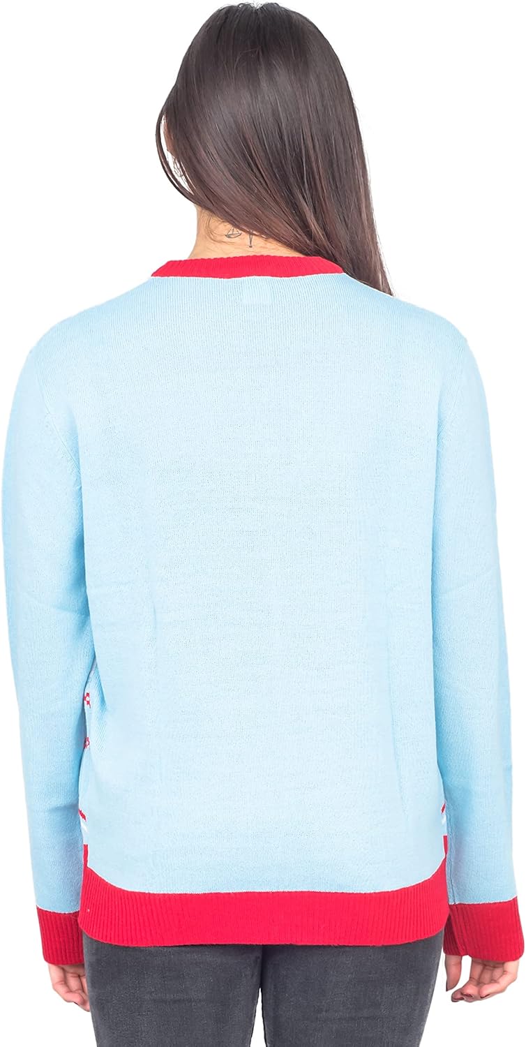 RIPP JUNC Rick and Rickandmorty Holiday Party Light Blue Ugly Christmas Sweater