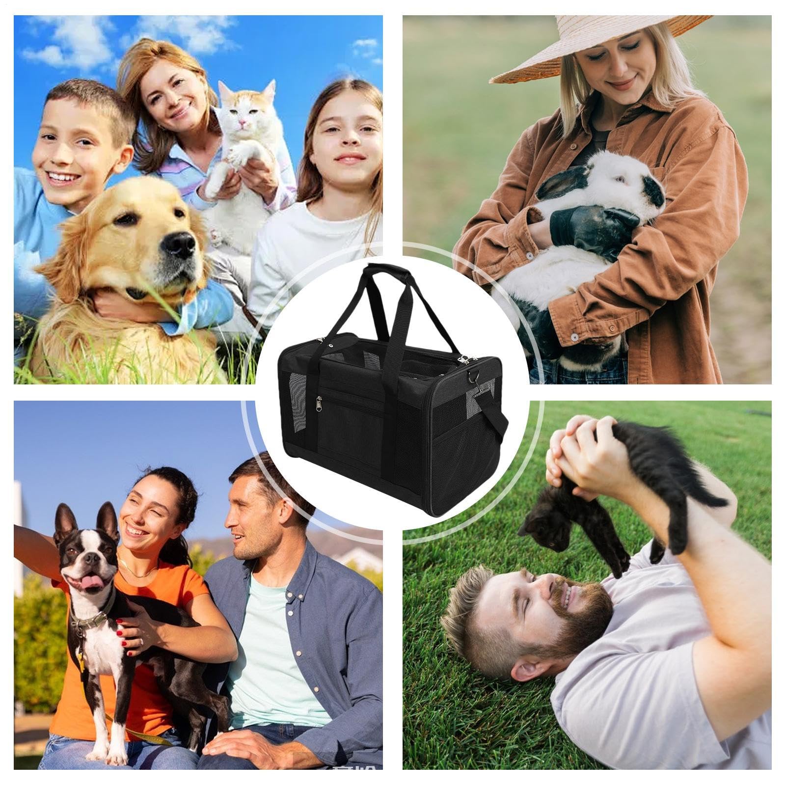 Trasportino Per Gatti Trasportino Morbido Pieghevole per Gatti | Zaino Porta Animali Domestici Traspirante Per Picnic All'aperto Camping Spiaggia Shopping Escursioni Auto Uscite
