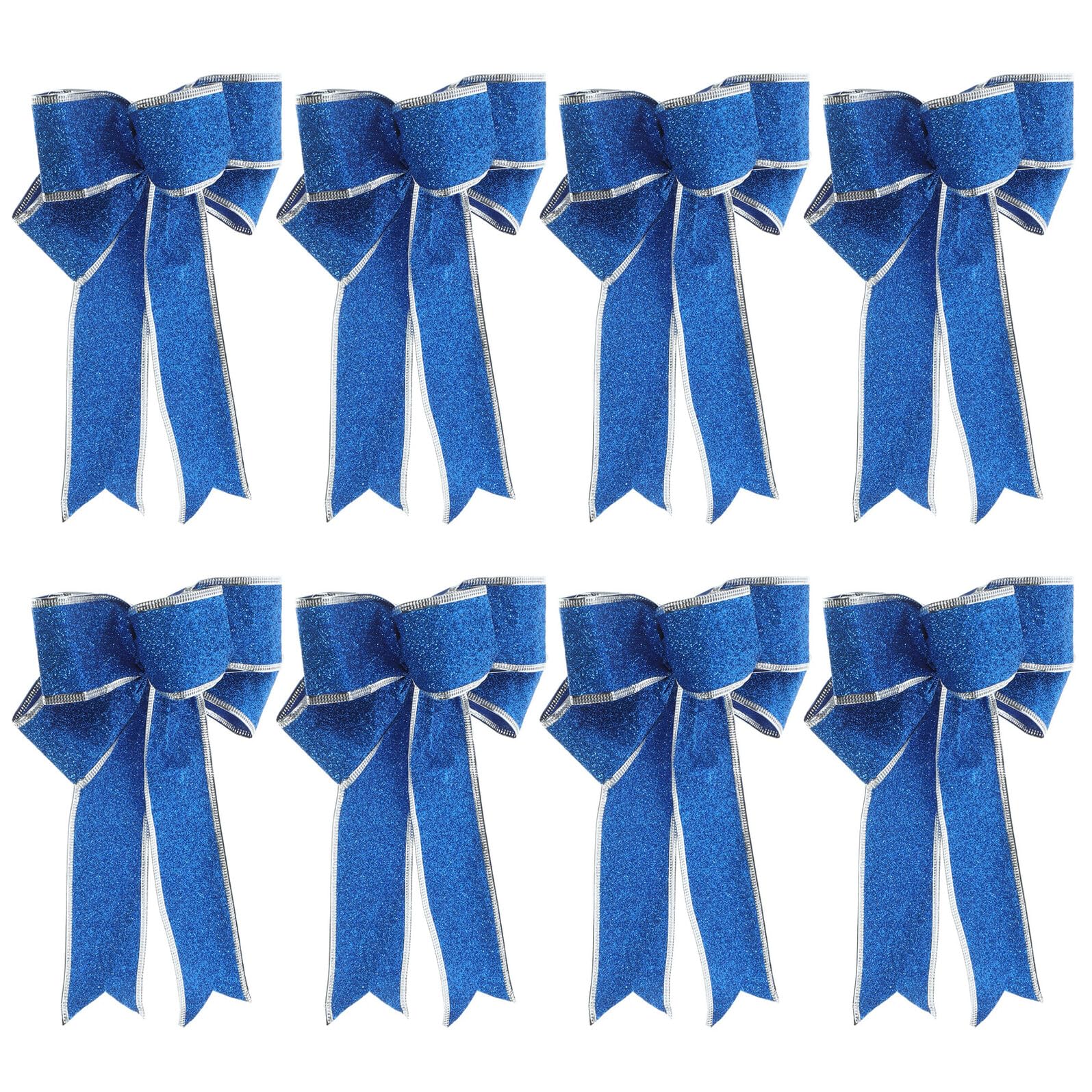 Moños de Tela con Purpurina Azul Toyvian Elegantes para Decorar Árboles