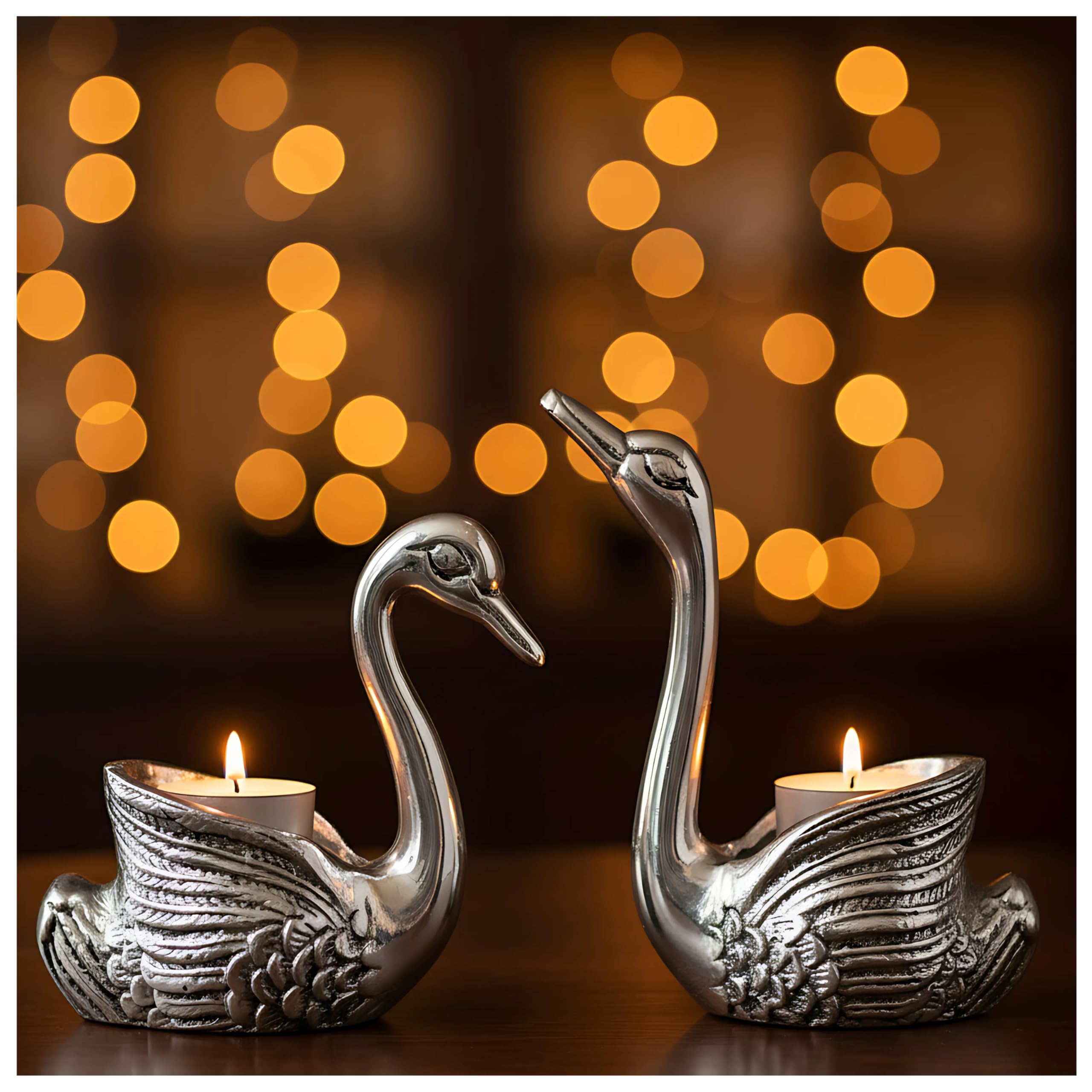 Buy Dev Aastha 999 Silver Plated Swan Pair Idol: Vastu-Compliant