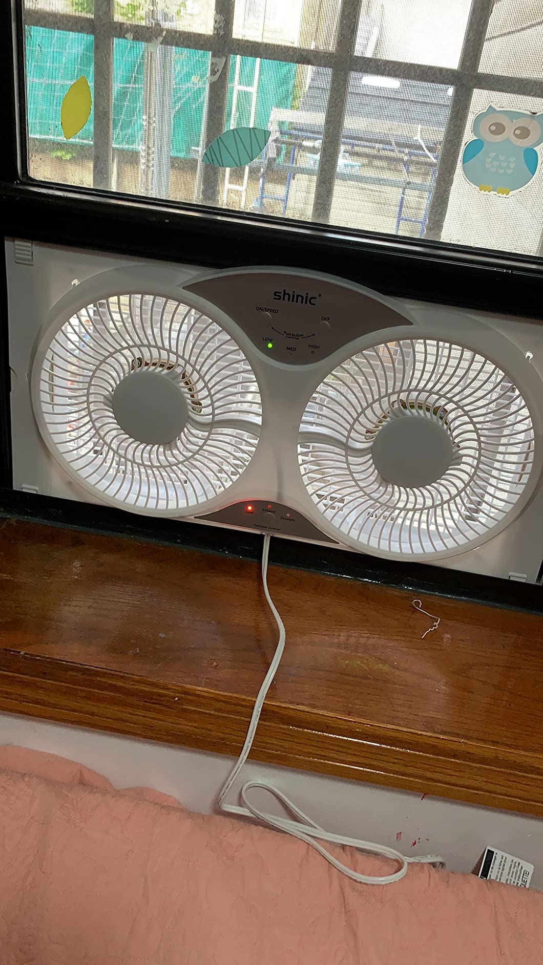 9/mo Finance shinic 9" Blades Twin Window Fan with Reversible