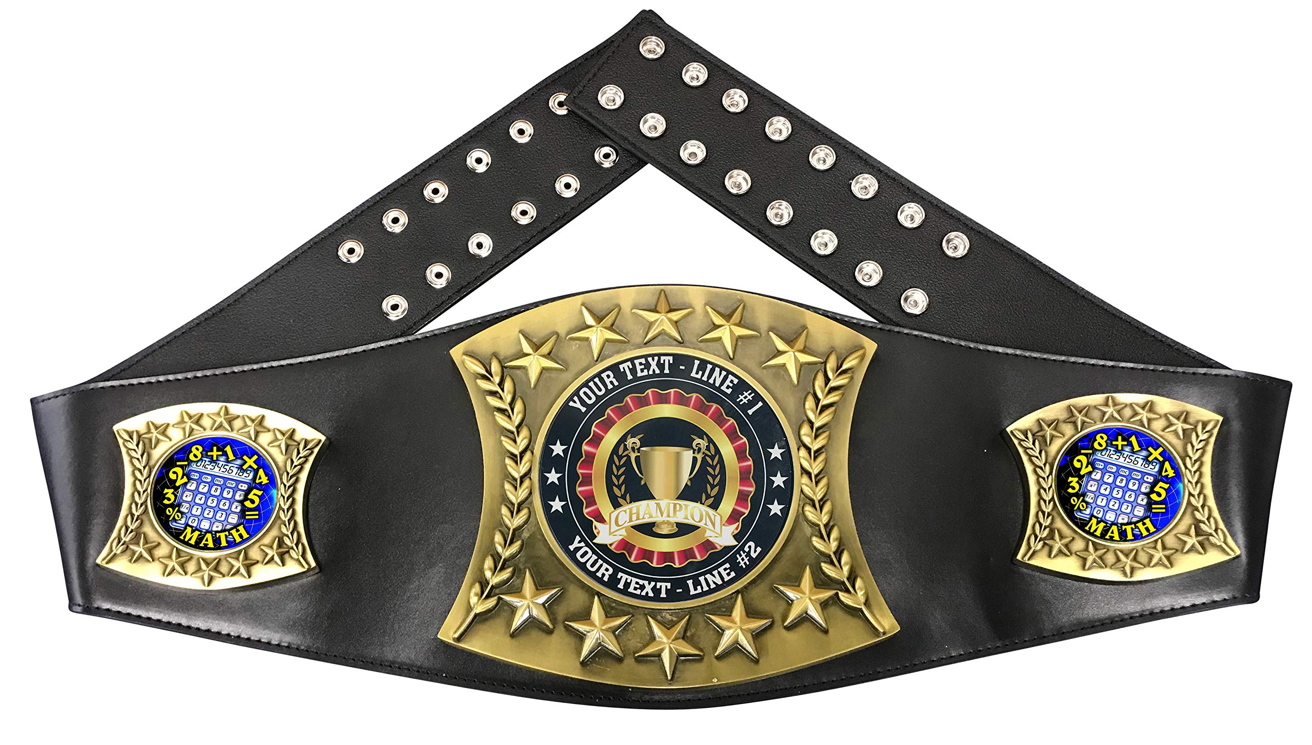 Express Medals Custom Math Trophy Personalized Championship Leather Belt FCL510