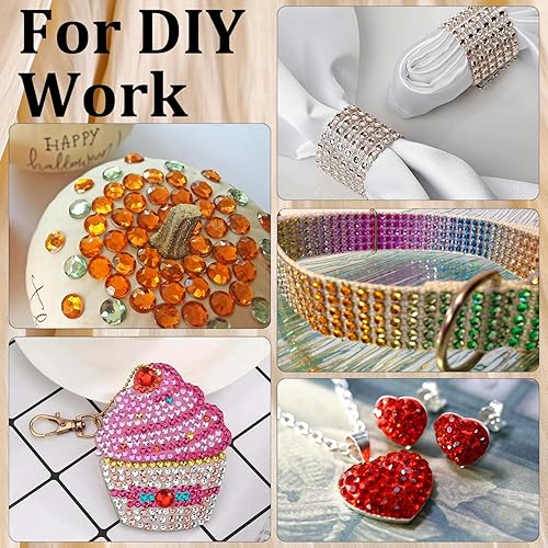 Miniatura 6 de Diamantes de imitación para uñas, gema de manicura, 0.078 a 0.164 pulgadas, piedras preciosas transparentes de vidrio con parte trasera plana, 2