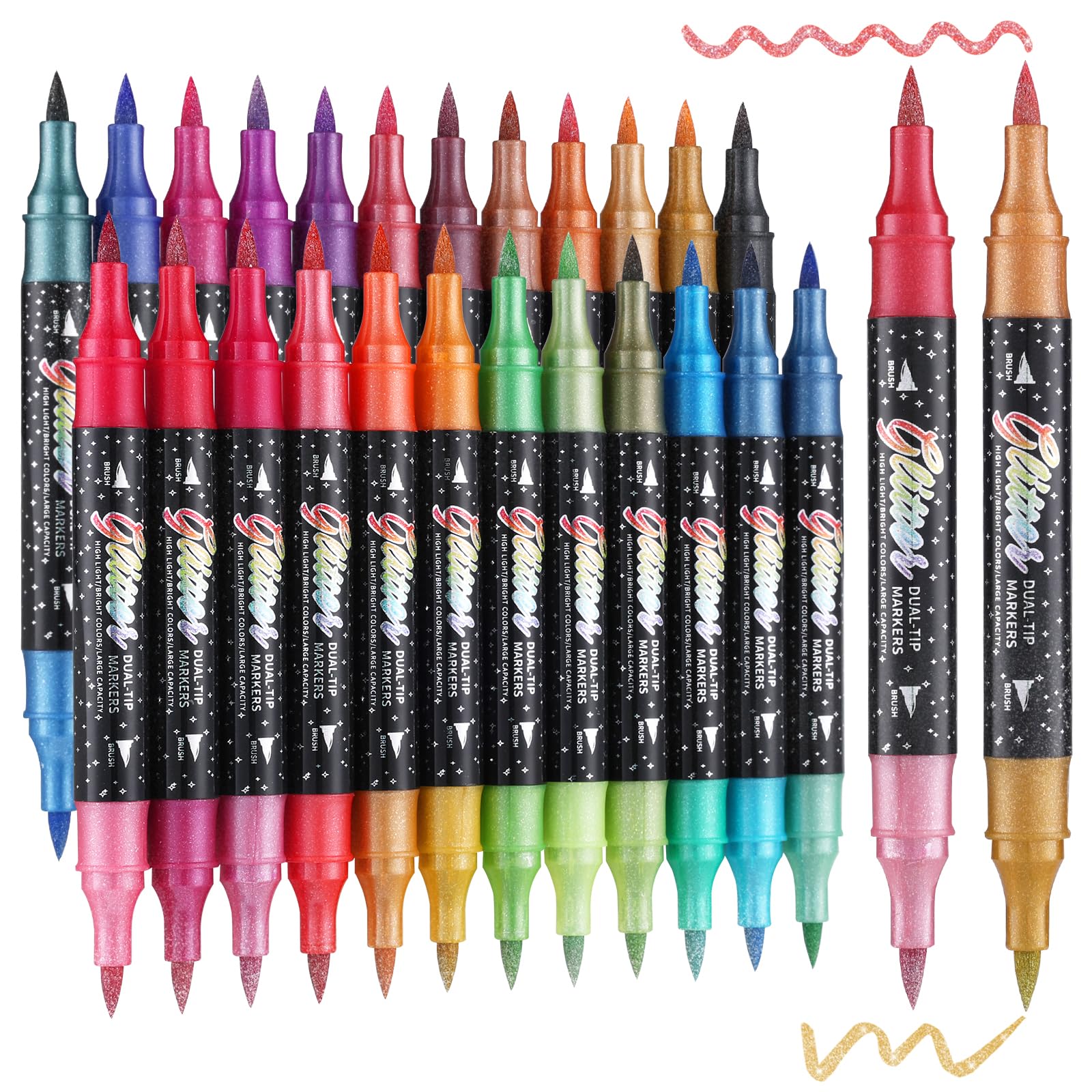 Glitter Markers - 24 Pack Sparkle Pens -1