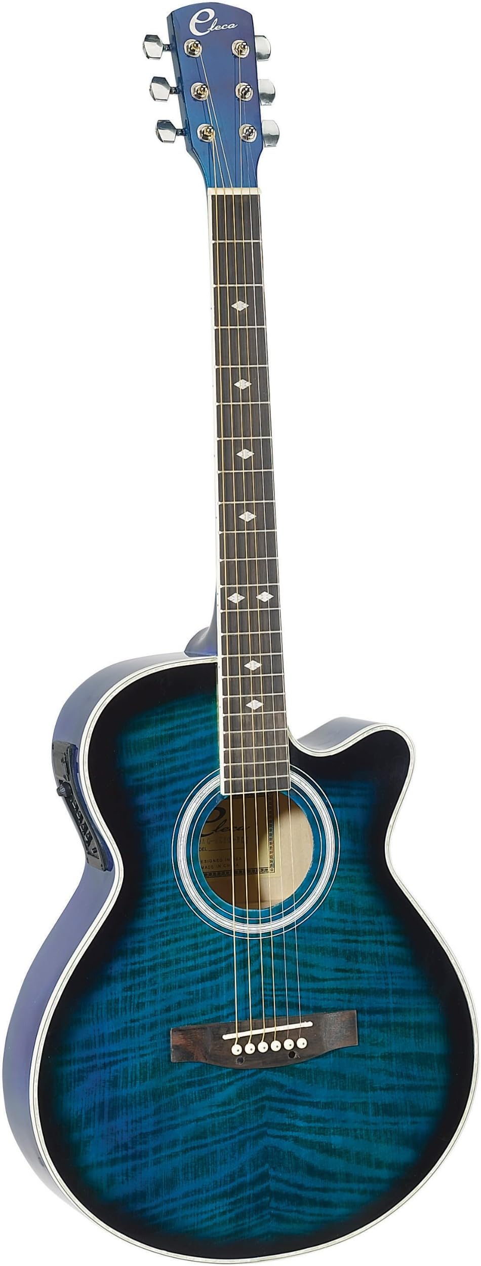 DAG-8CEQ-BLS Quilted Top, Mini Jumbo, Acoustic Electric Guitar