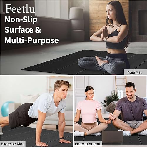 Vista 5 de Foldable Wide & Large Yoga Mat Cushioned, Compact & Easy to Store 6mm & 8mm Thick For Home, Gym, Travel, Yoga, Pilates & Floor Exercises