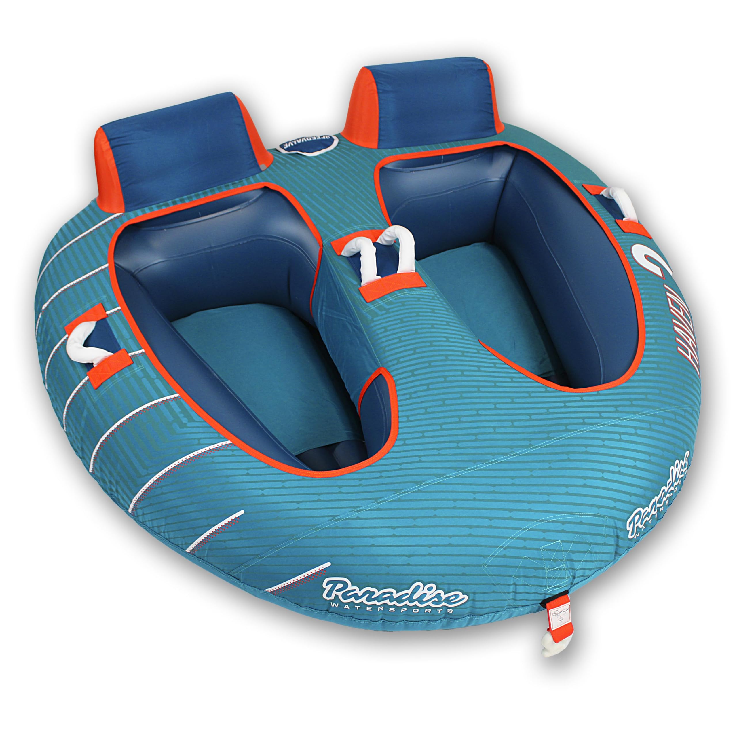 Paradise Water Sports - Haven Water Towable Tube for Boating - 1-2 Riders, Teal/Red
