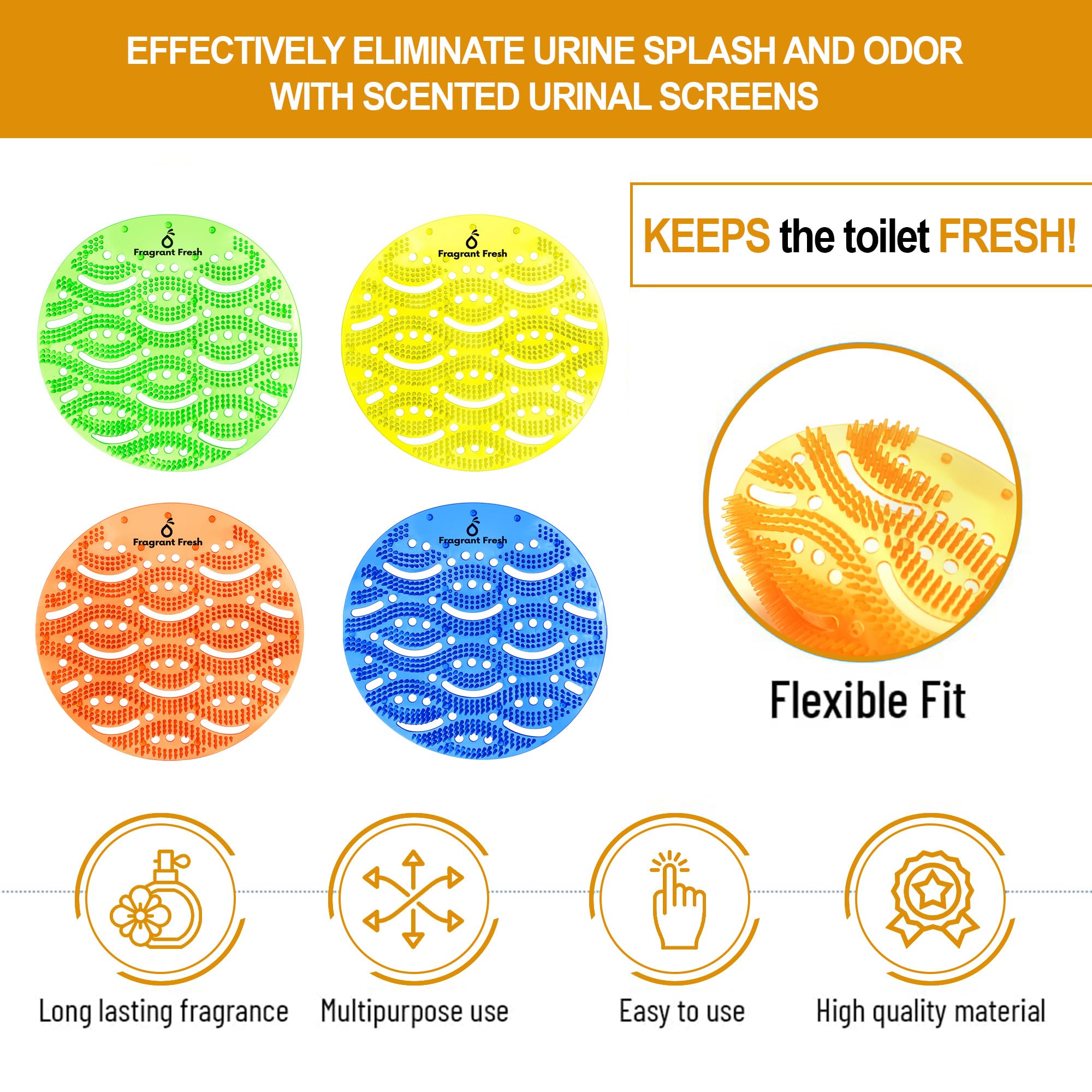 Paquete de 15 orinales con aroma naranja para baños