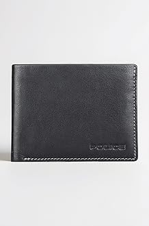 Branded Men's Wallet Leather Original | Premium Slim Wallet for Men Stylish Genuine Leather Gents Purse with 8 Card Holder Slots | 2 Slip-in Pockets | Ideal Diwali Gifts - Black