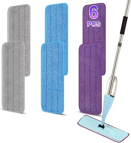 Juego de 3 cabezales de repuesto de trapeador de microfibra para mopas húmedas y secas, repuestos de repuesto reutilizables para el sistema de